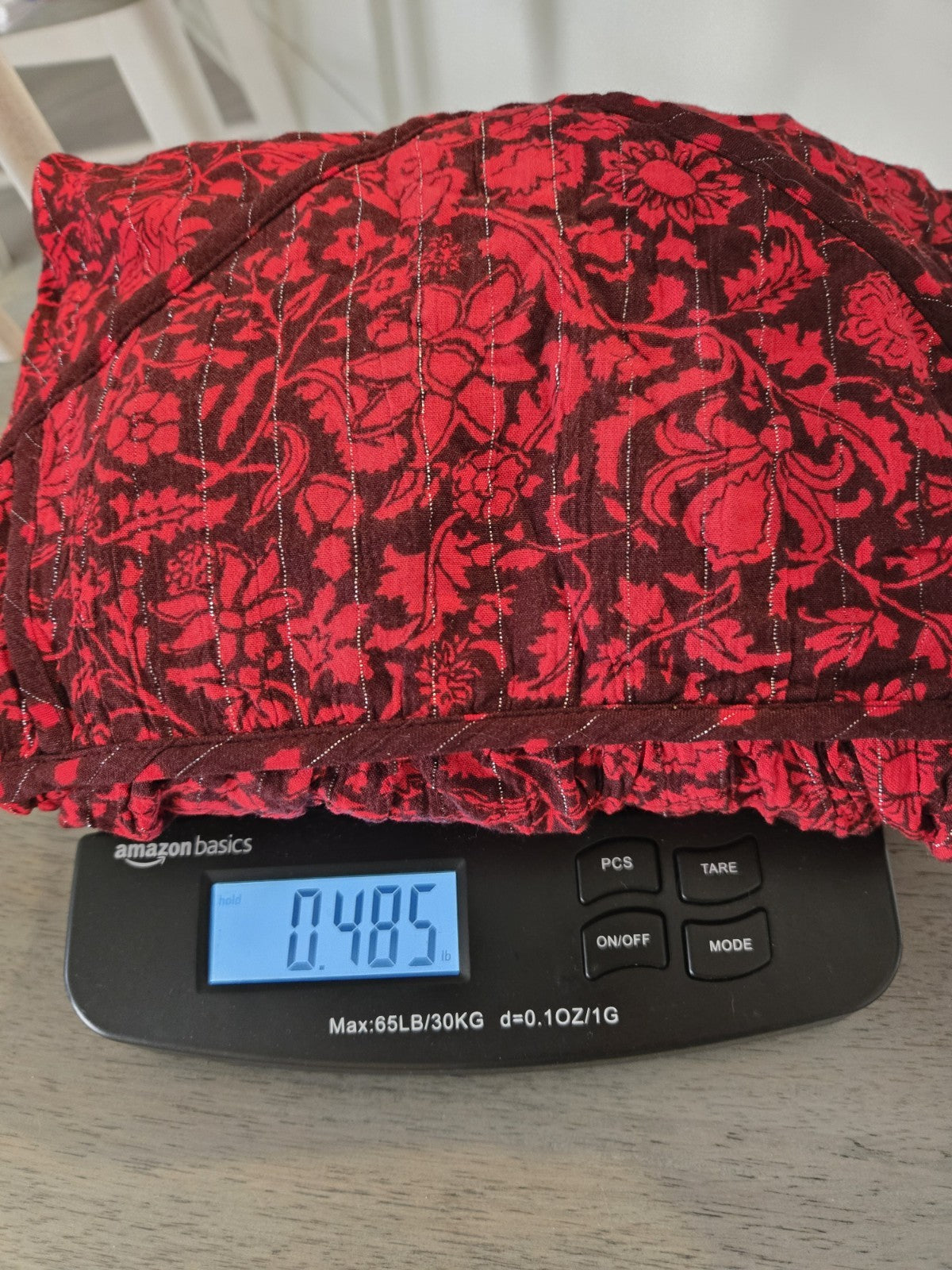 Knox Rose XL Floral Faux Wrap Blouse Womens Red Black Metallic Lurex Peplum Top