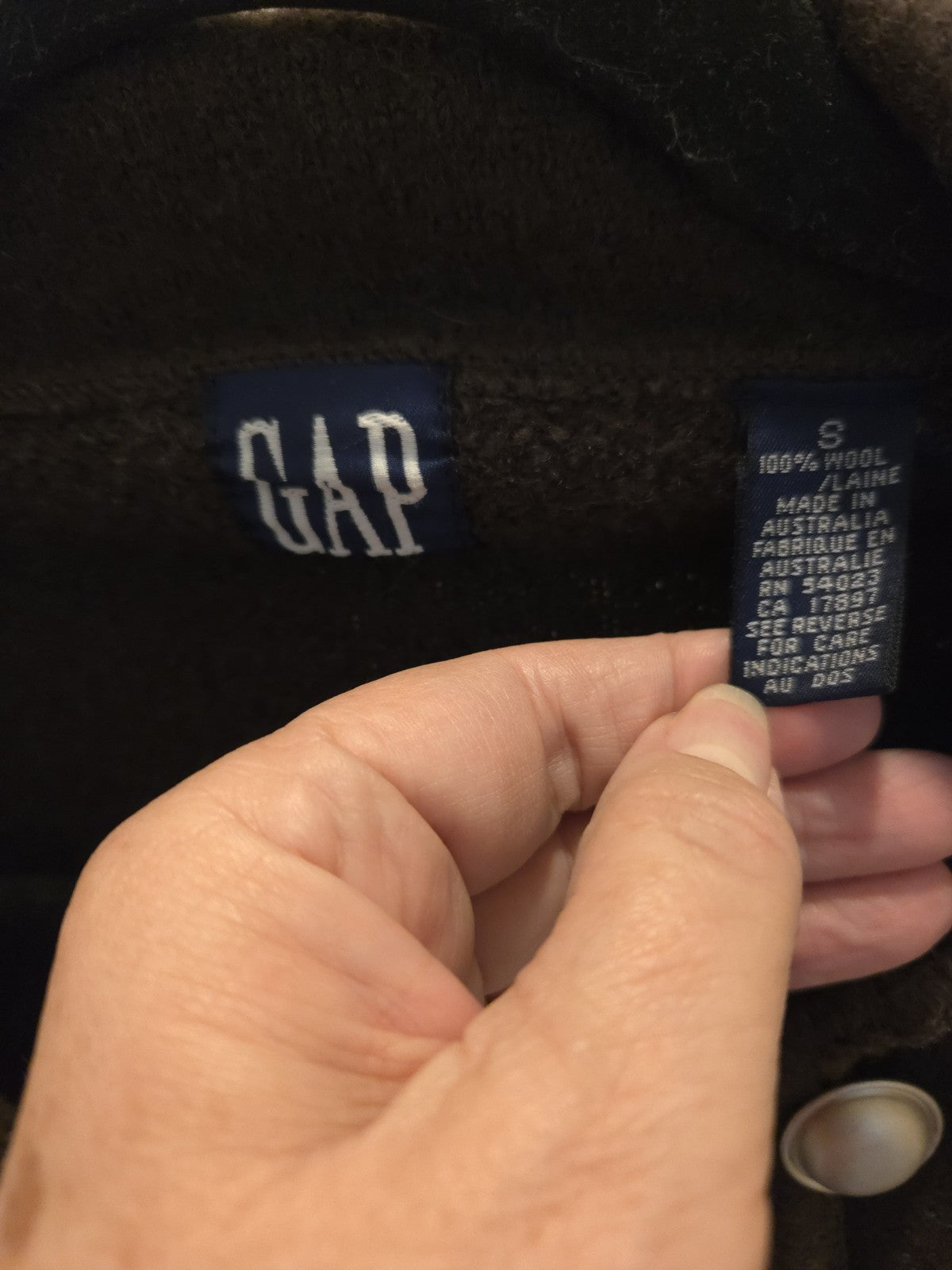 Gap 100% Wool Brown Double-Breasted with Pockets Jacket Size S Womens
