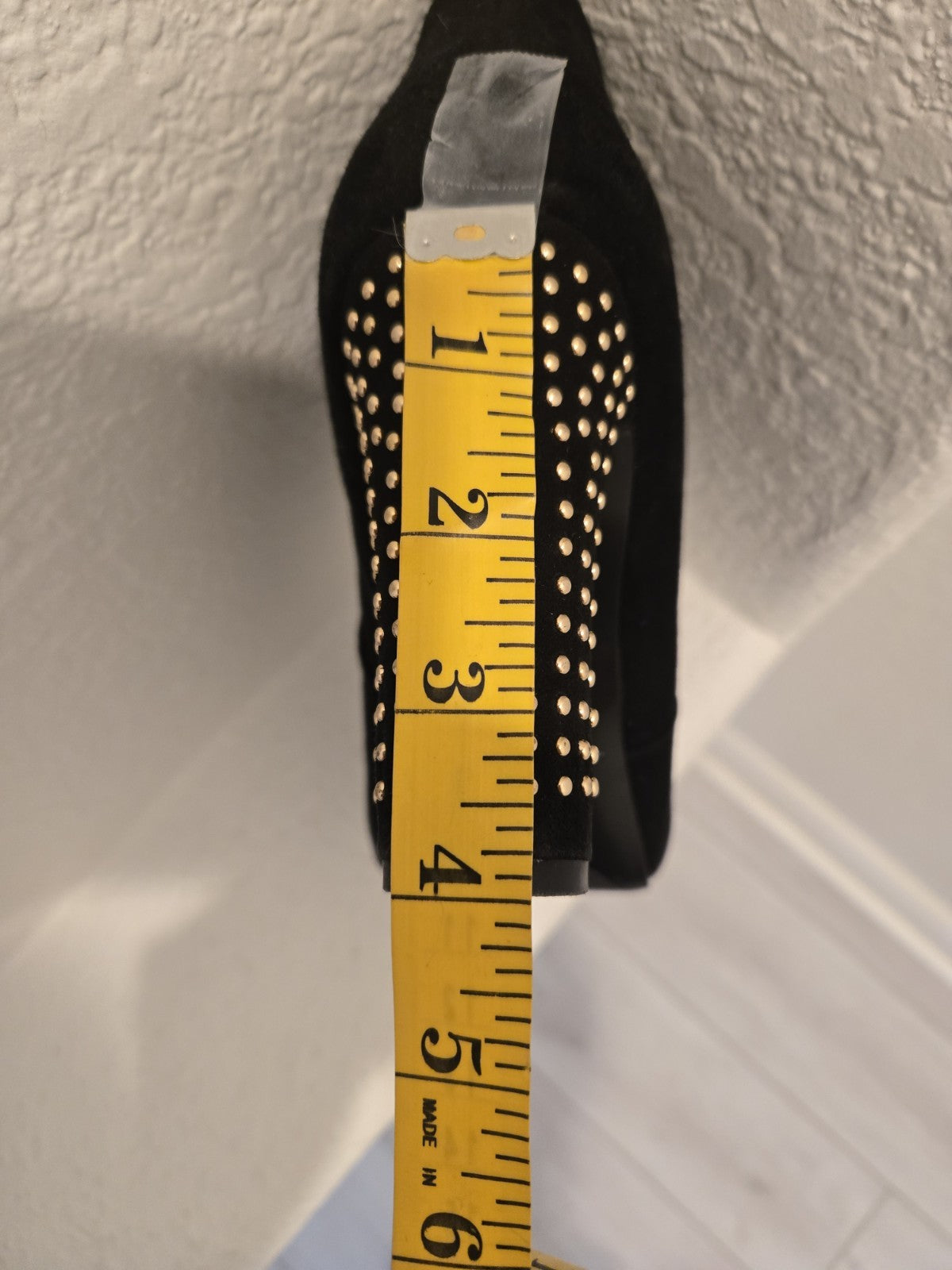 Nine West Ankle Boots Size 9 1/2 4" Studded Heel Side Zip Faux Suede Womens