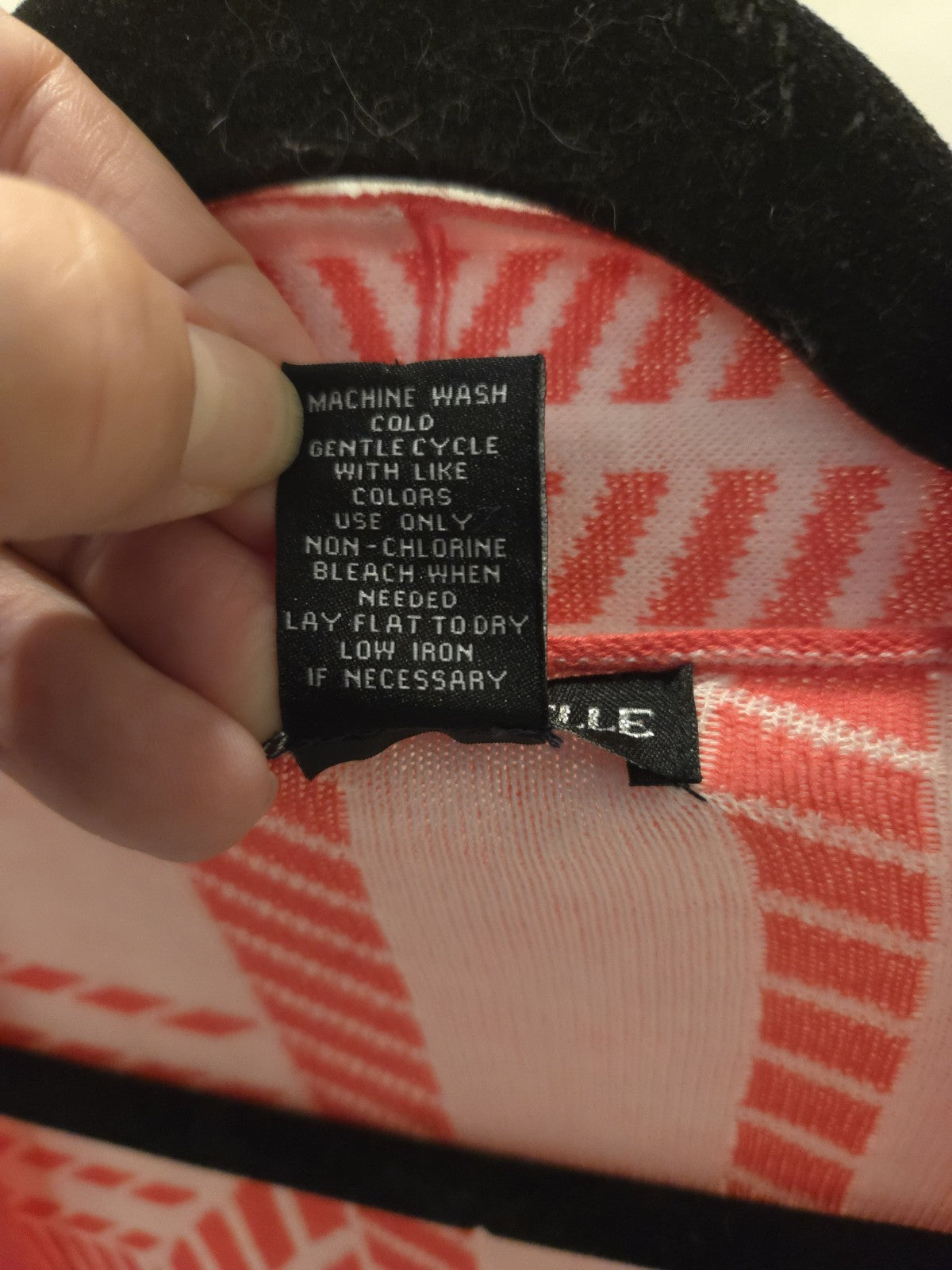 Lauren Michelle Y2K Geometric Open Front Cardigan Coral White Sweater Large