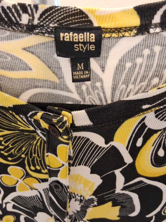 Rafaella Multicolor Bold Sunrise Unique Cardigan Knit 3/4 Sleeve Womens Size S