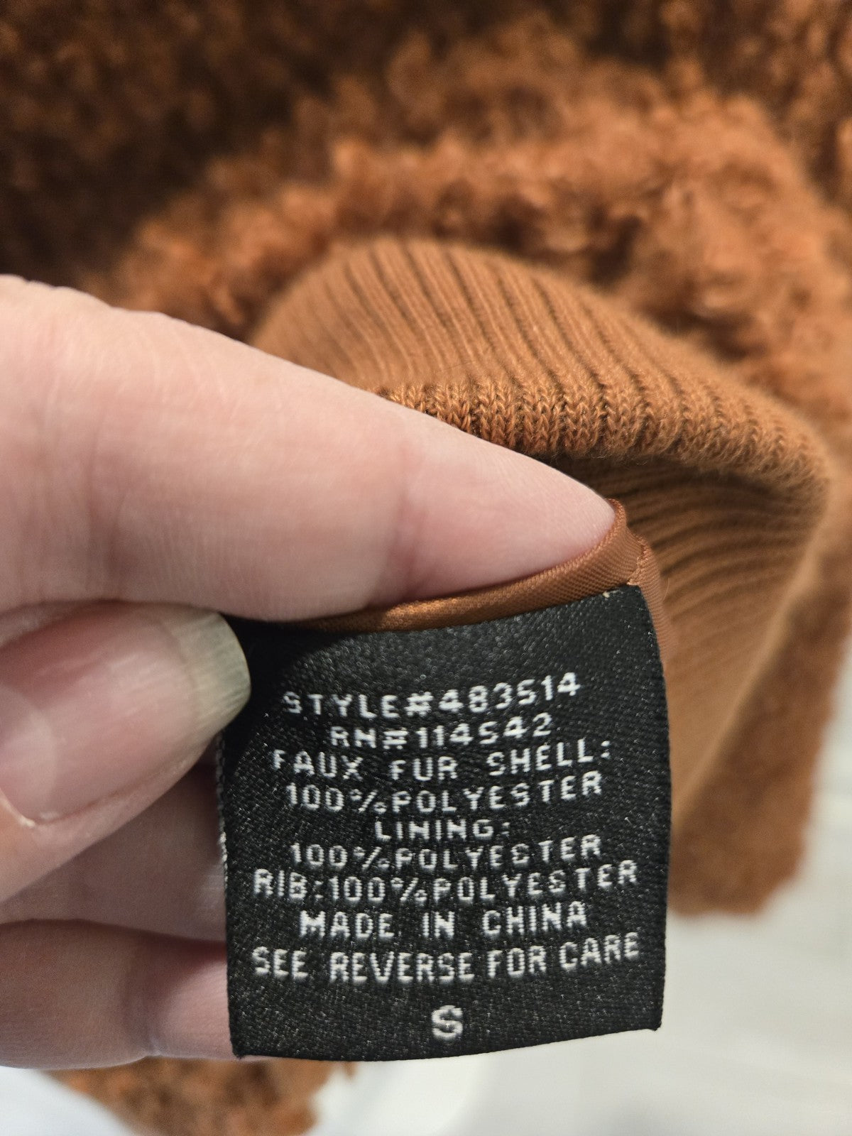 Fashion Nova S Teddy Bear Bomber Jacket, Cozy Fleece Shearling Zip-Up, Brown