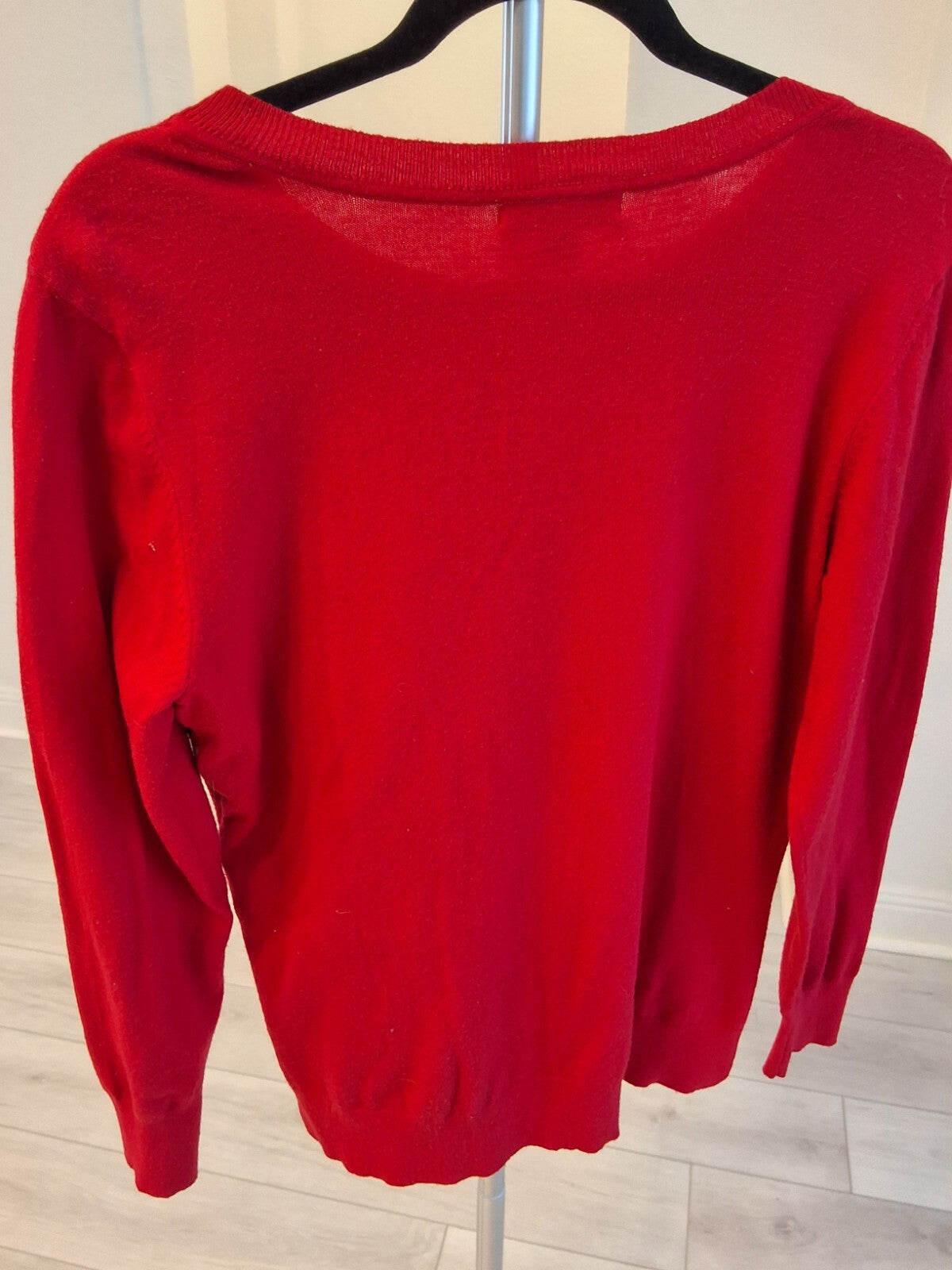 Liz Claiborne Red Sweater Woman Multi Stripe Size L