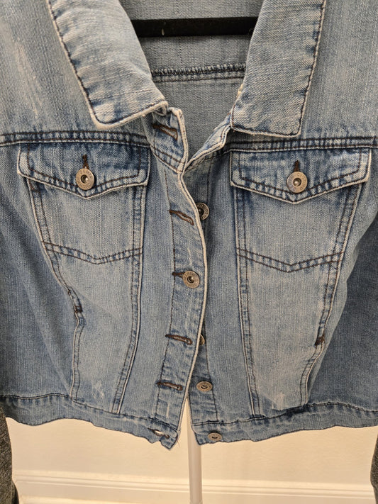Ci Sono Denim Trucker Jacket SIze 2XL Classic Grucker Blue Fleece Collar Women's