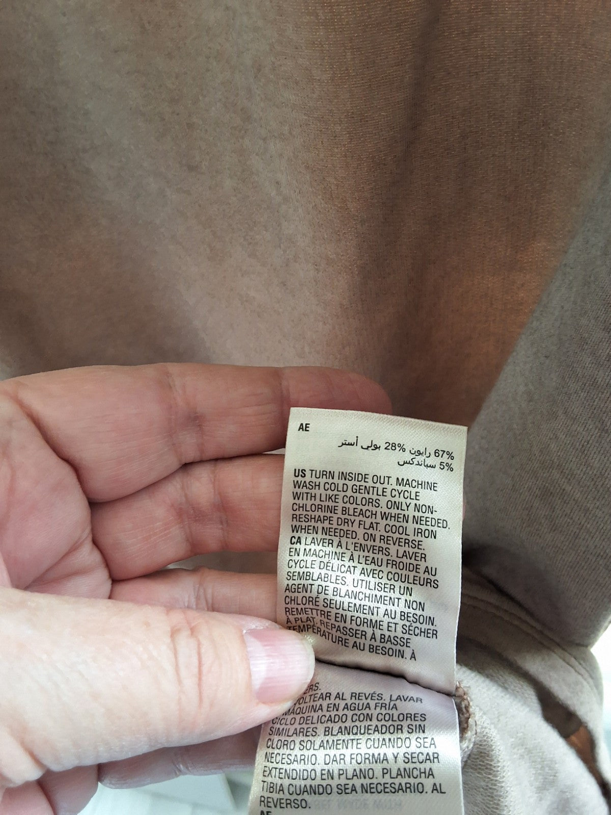 And Now This Womens Trendy Plus Size 2X Ribbed Crewneck Almond Tan NEW $29 Top