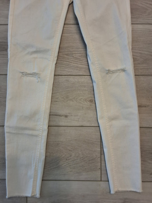 Wild Fable Size 6 Womens High Rise Skinny Distressed at Knee White Jeans NEW