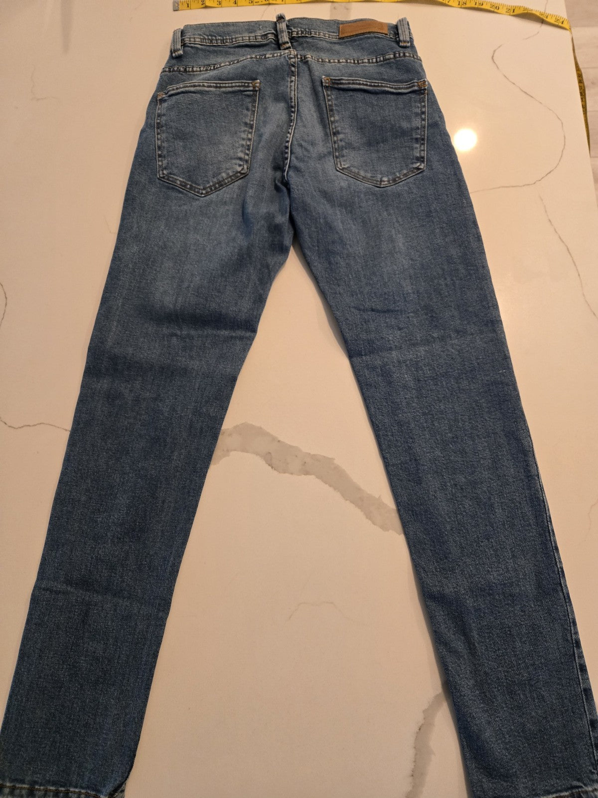 ZARA Size 30 Slim Fit High Rise Medium Wash Denim Womens Classic Blue Jeans