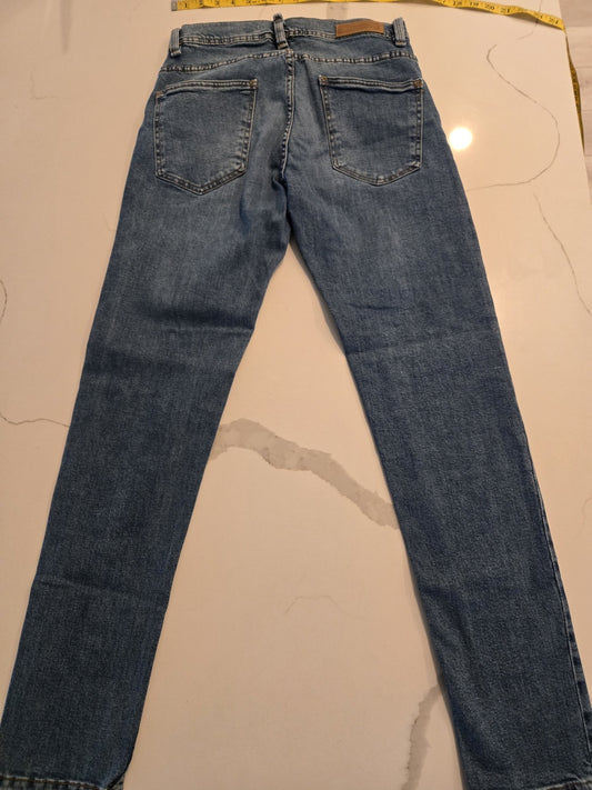 ZARA Size 30 Slim Fit High Rise Medium Wash Denim Womens Classic Blue Jeans