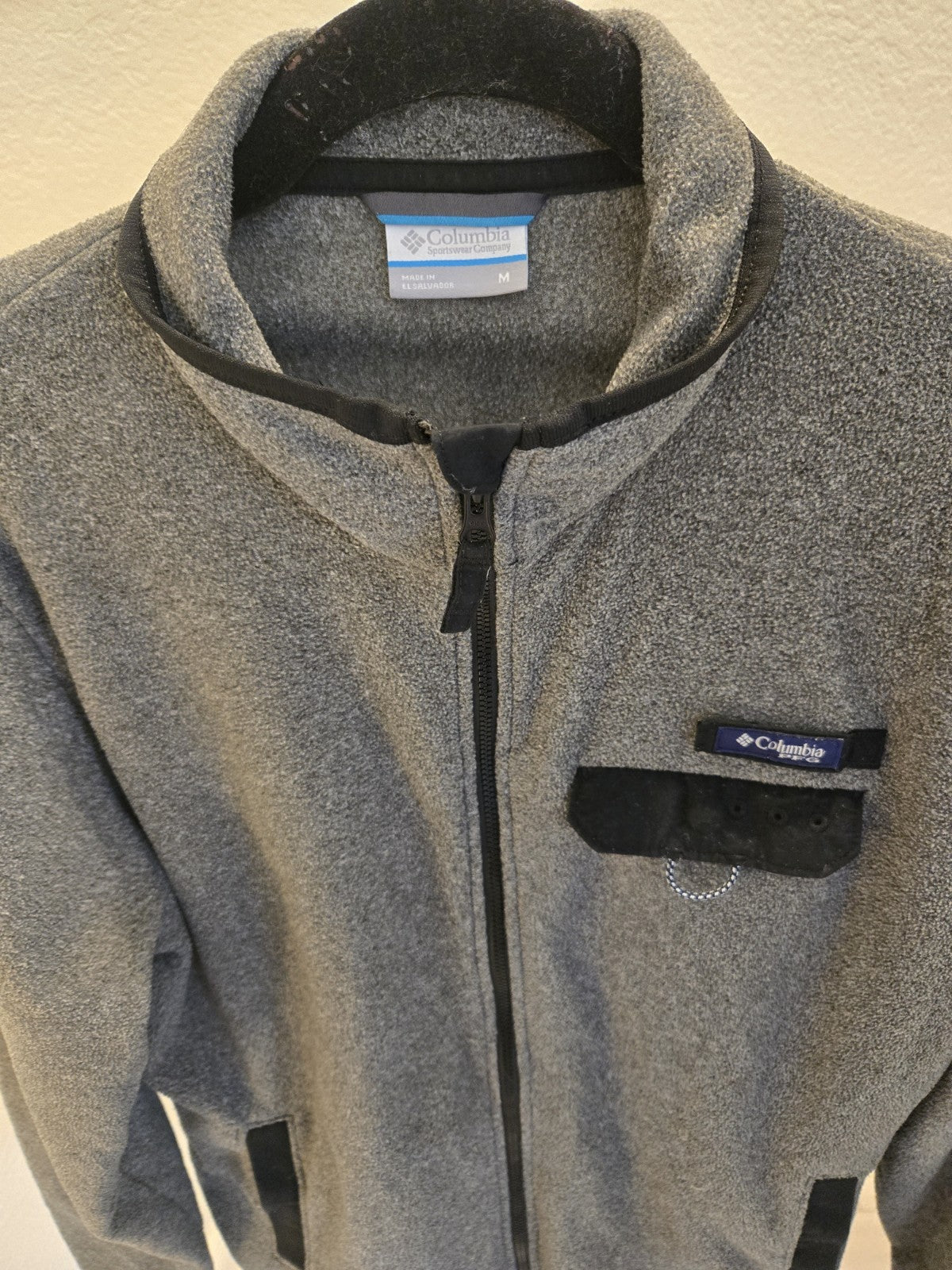 Columbia M Gorpcore Fleece Jacket Full Zip Chest Pocket Grey Quiet Luxury