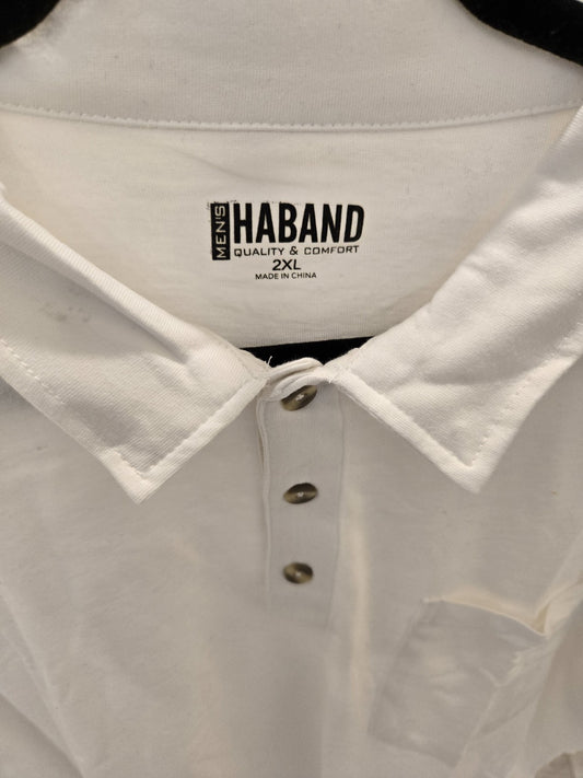 Vintage Haband 2XL Blue Polo Shirt Pocket NEW Retro 90s Dad-Core Leisurewear