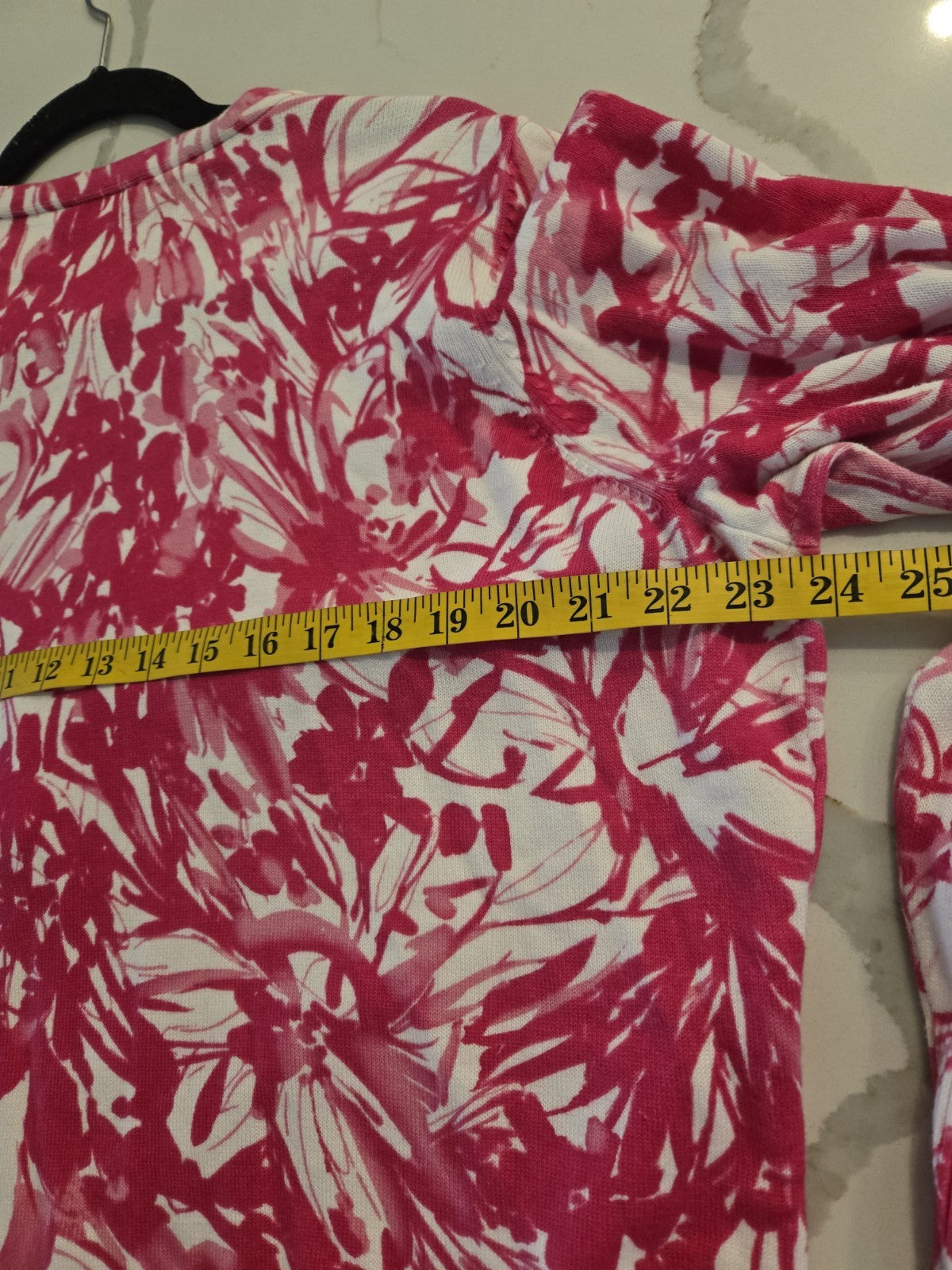 St. John's Bay 1X Floral Button Front Cardigan Sweater Women Pink Plus Size