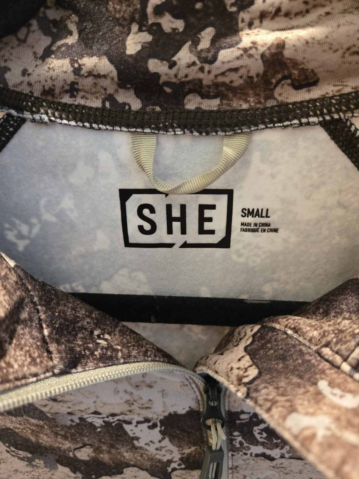 SHE Outdoor Small Prairie Camo 1/4 Zip Fleece Pullover Women Hunting Activewear