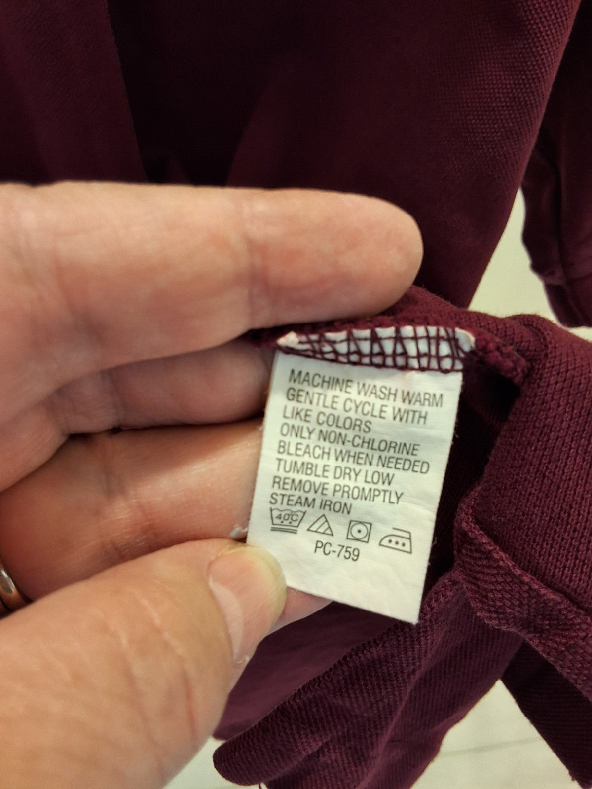 IZOD XL Dark Academia Polo Shirt Embroidered Short Sleeve Burgundy Quiet Luxury