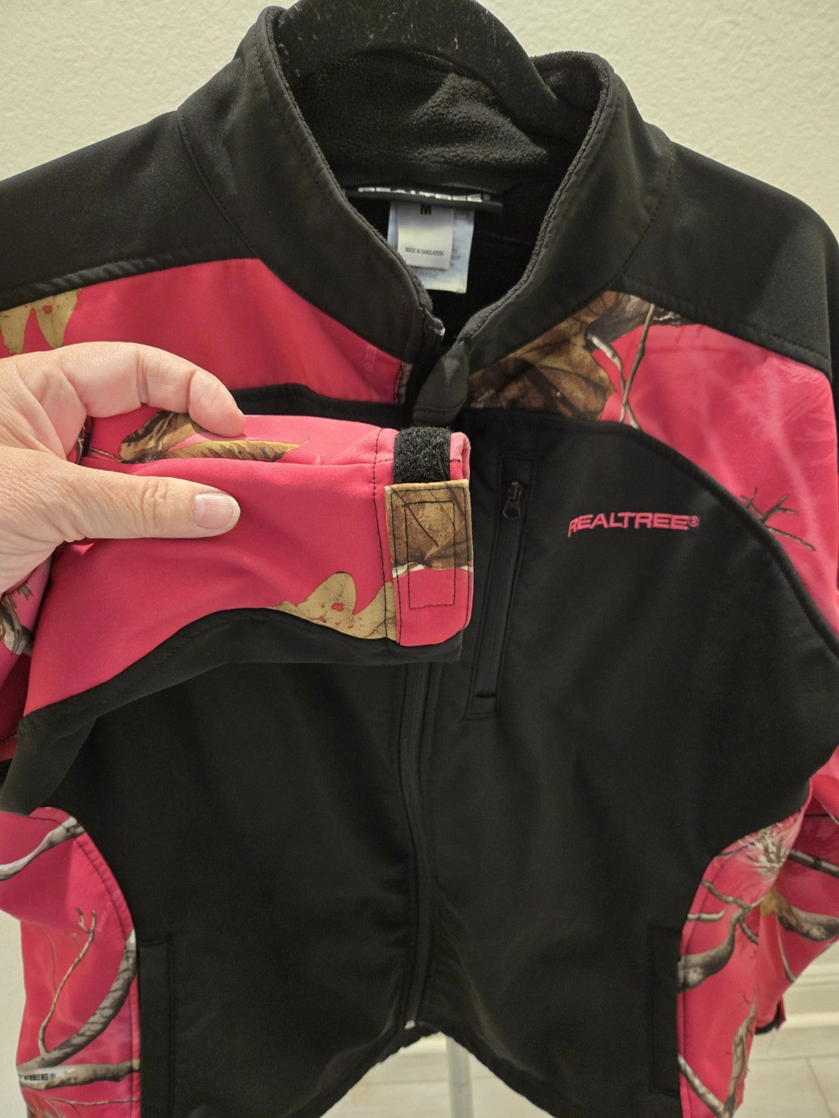 Realtree Medium Pink Camo Softshell Jacket Full Zip Outdoor Hunting Coat Women