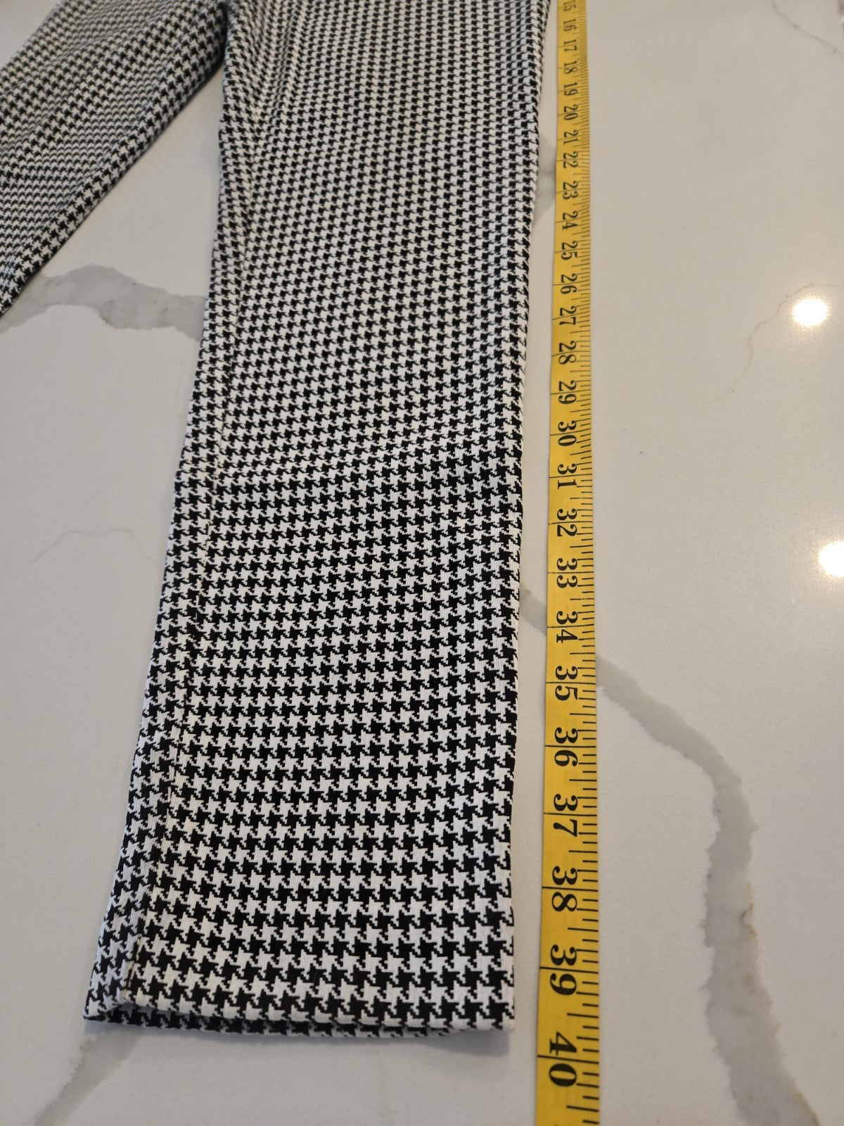 Zac & Rachel 10 Houndstooth Plaid Slim Crop Pants Womens Black White Stretch