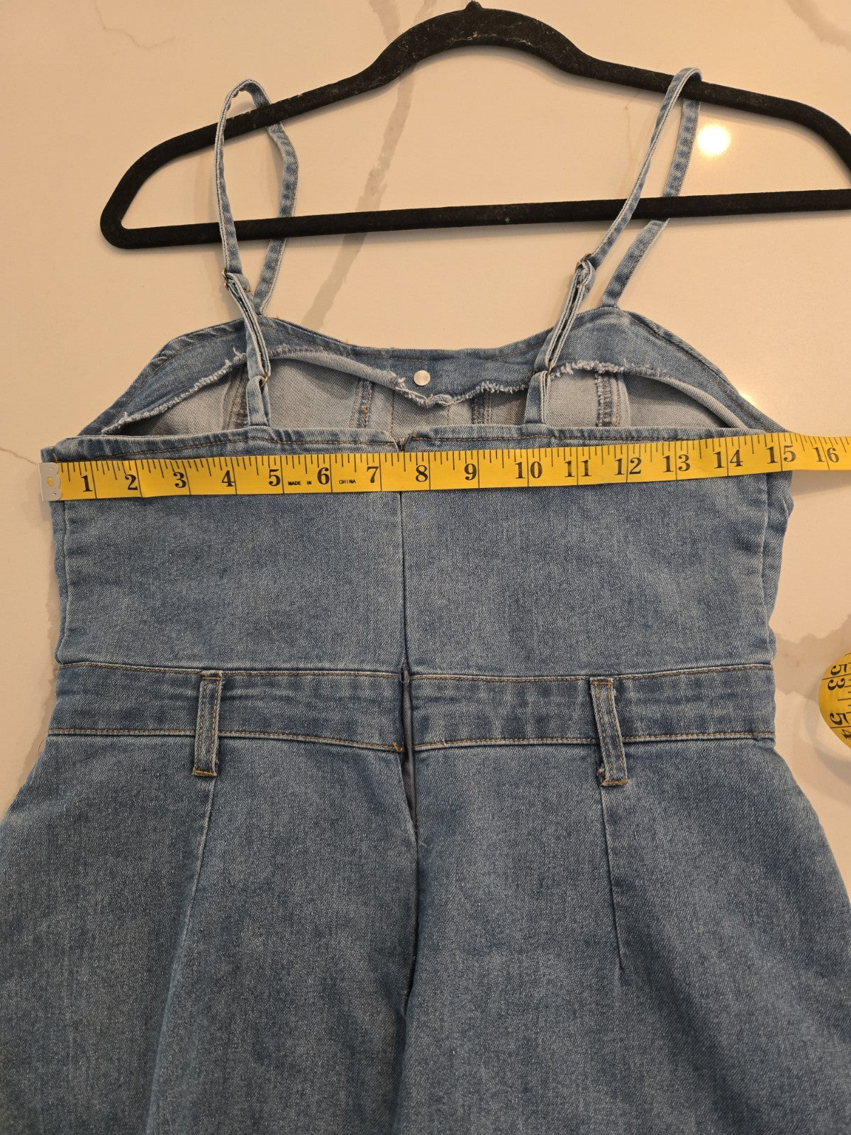 Heart & Heels Medium Denim Bustier Dress Button Sweetheart Stretch Jean Mini M