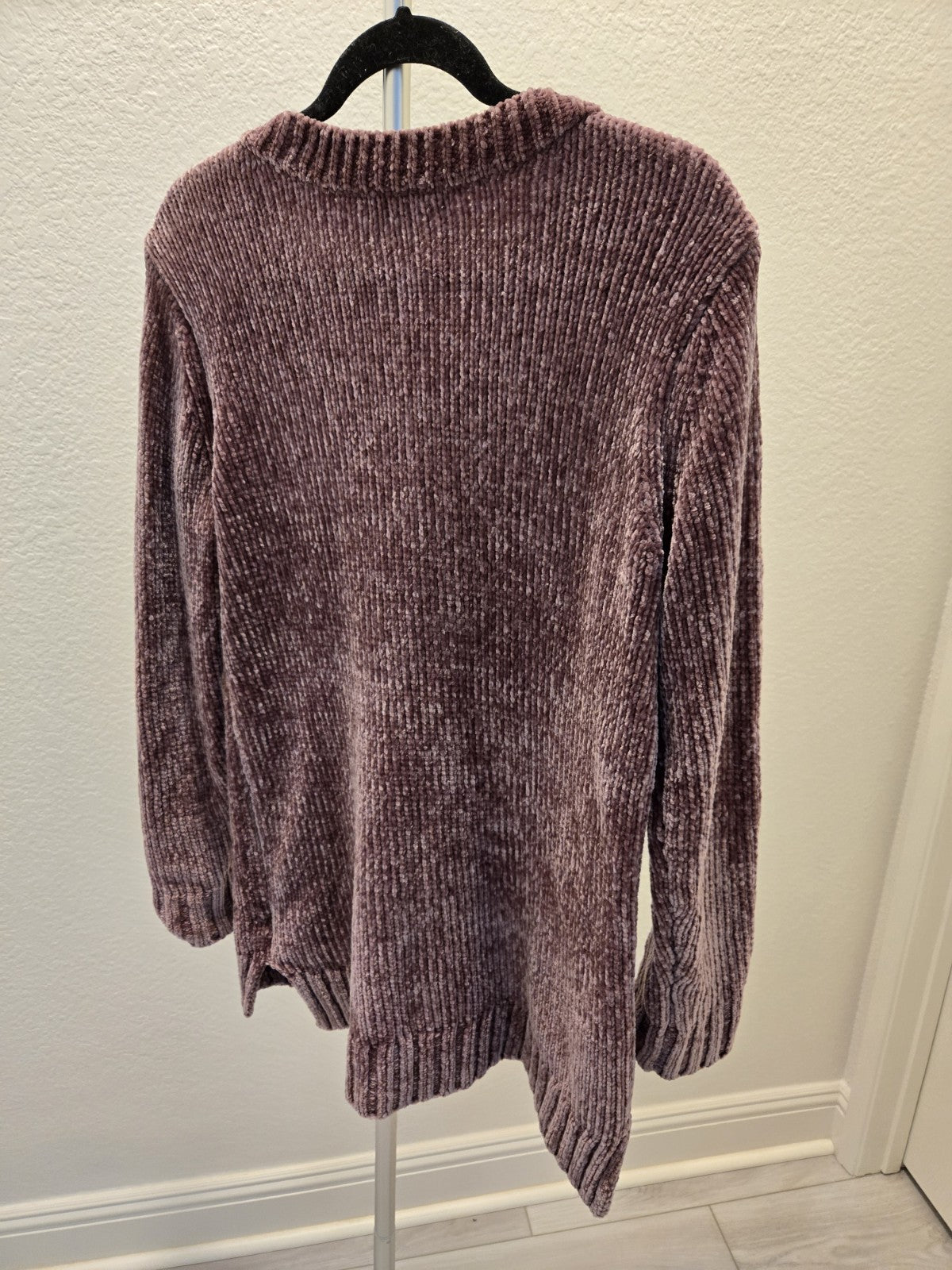 Orvis Ribbed Soft & Cozy Velour Pullover Sweater Plum Purple Women's Size M
