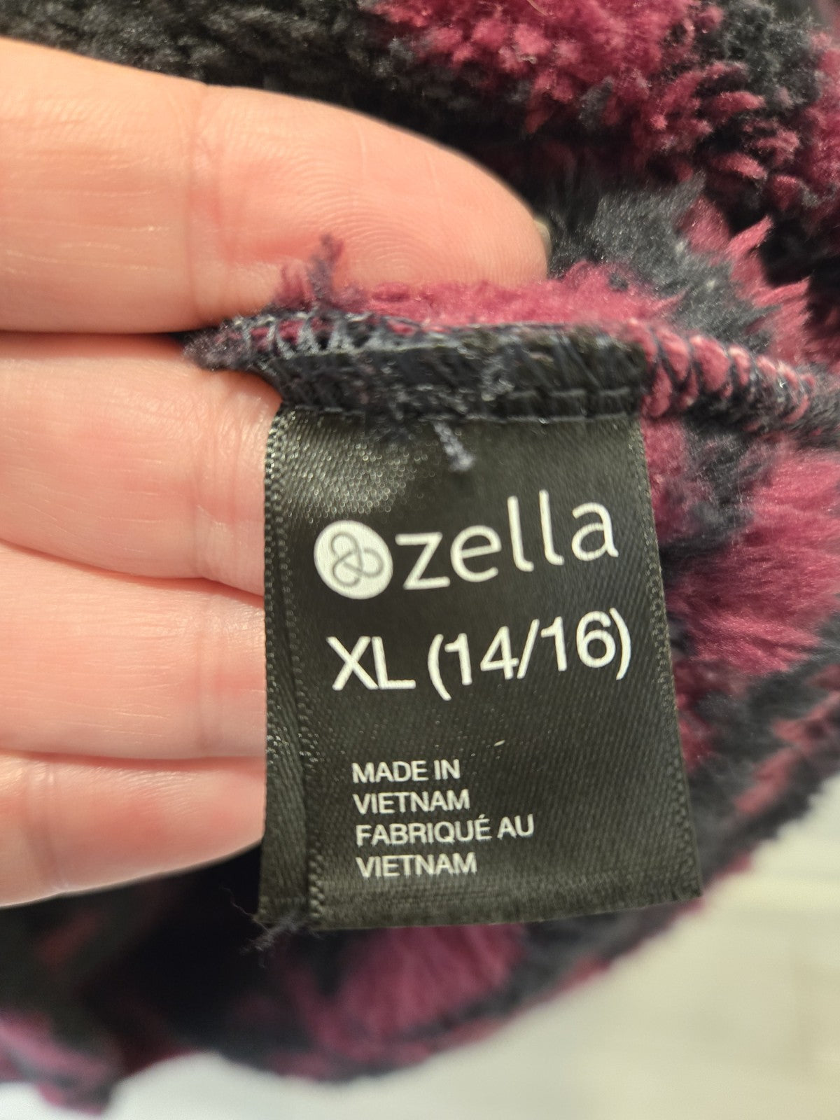 Zella Womens L Y2K Purple Zebra Furry Fleece Print Plush Sweatshirt $39 NWT