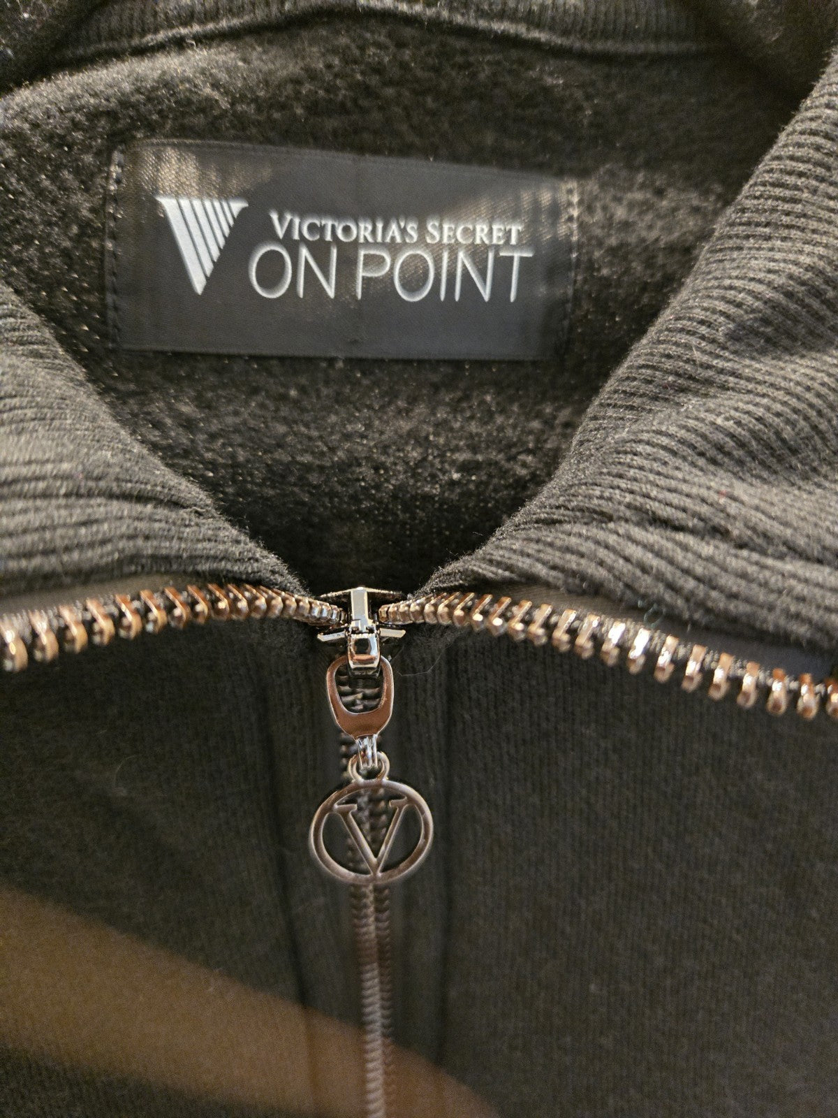 Victoria's Secret Bling Rhinestone Size M Crop Quarter Zip Sweatshirt Womens