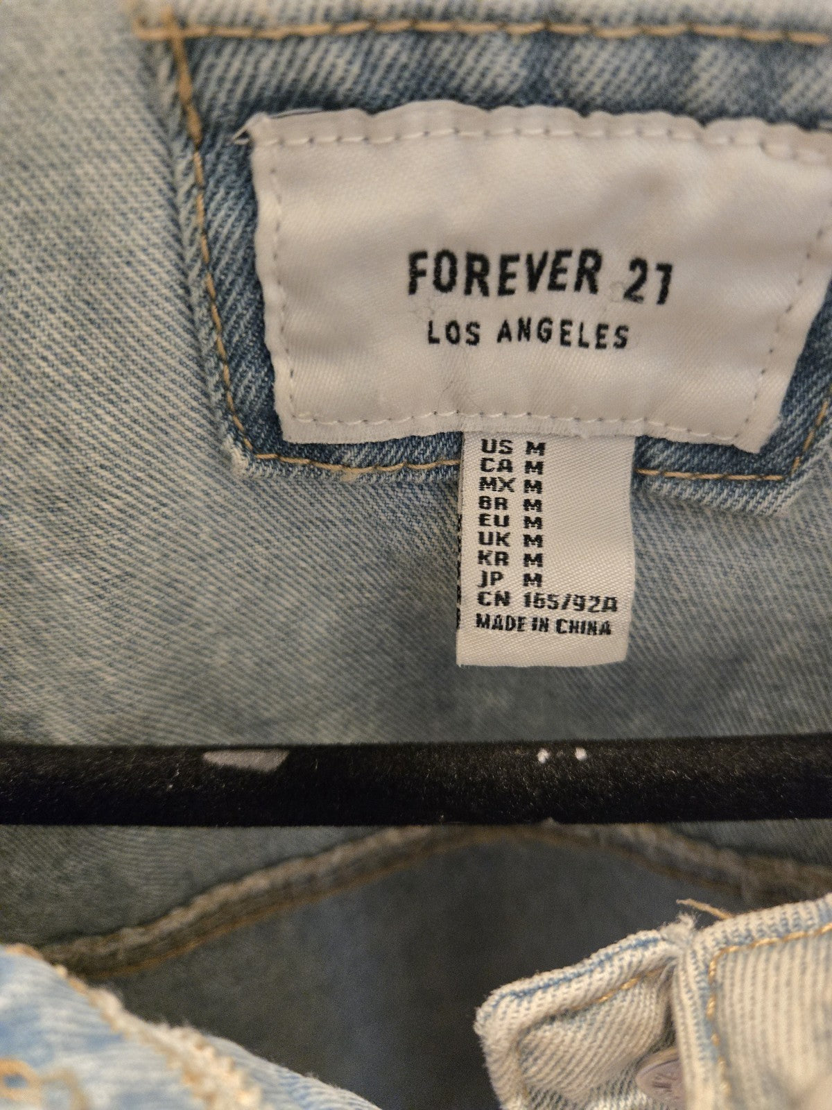 Forever 21 Medium Ombre Bleach Dip Dye Denim Trucker Jean Jacket Coat Light Wash