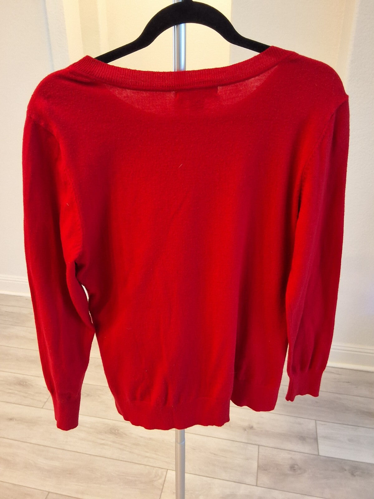 Liz Claiborne Red Sweater Woman Multi Stripe Size L