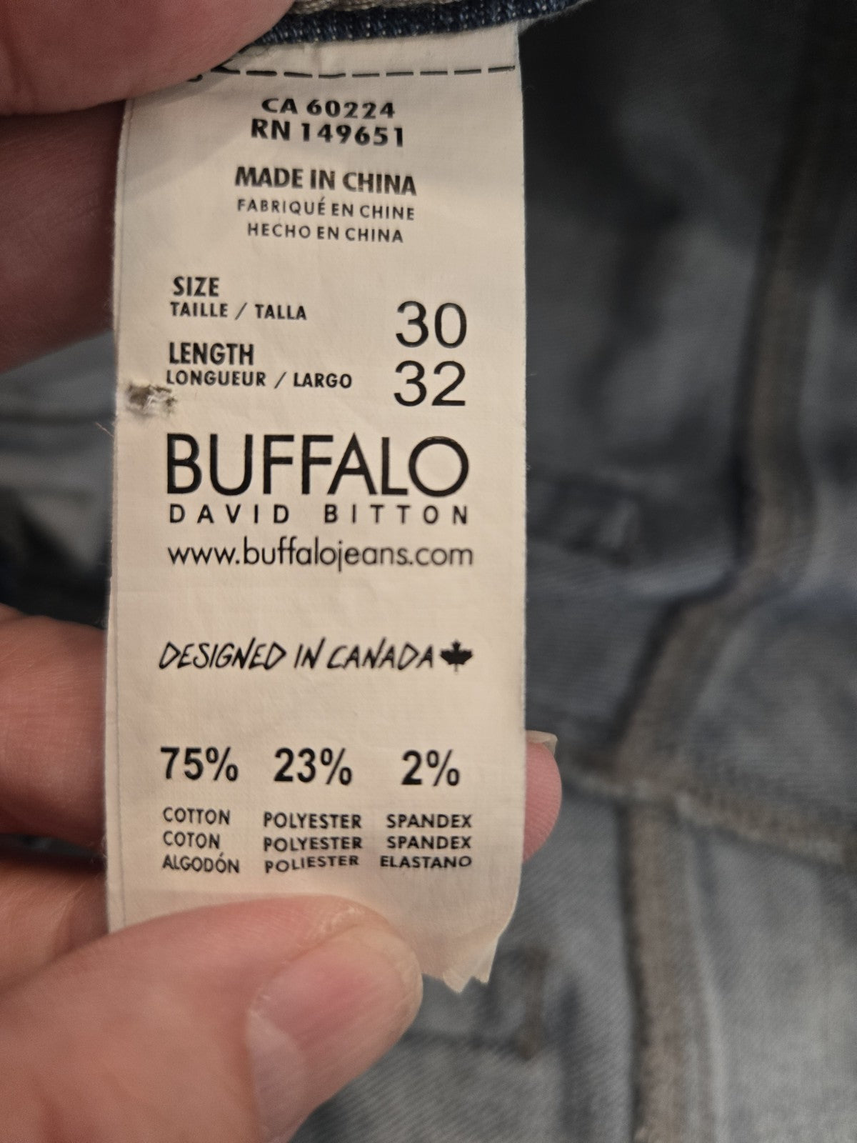 Buffalo David Bitton Mens Straight Leg  30x32 Jeans Lt Wash Blue Denim Y2K Vintage