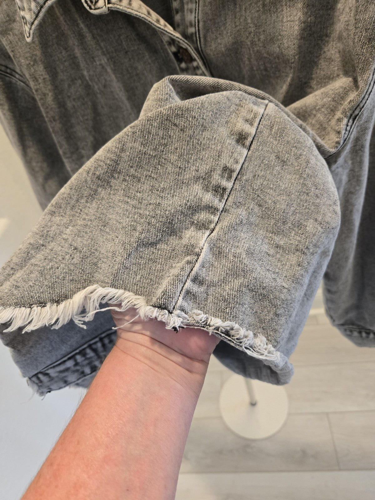 Denim Shacket XL Womens Sincerely Jules Gray Acid Wash Shirt Jacket Extra Large