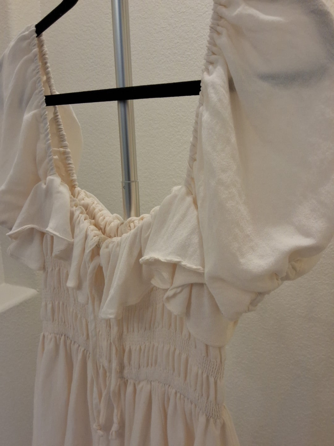 Nectar Clothing Size S with Ruffles Stretch Waist Cream Color Baby Doll Dress