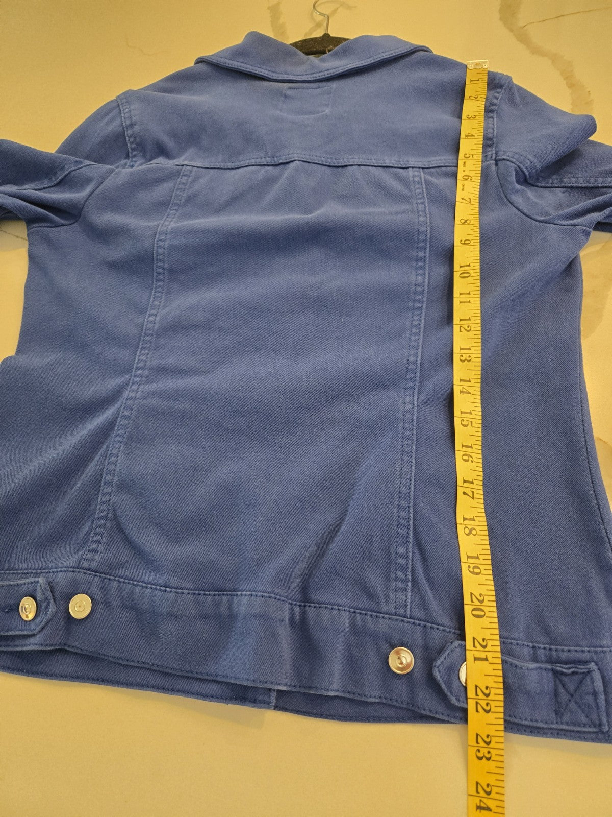 Gloria Vanderbilt Knit Jacket Womens Small S Royal Cobalt Blue Stretch Trucker