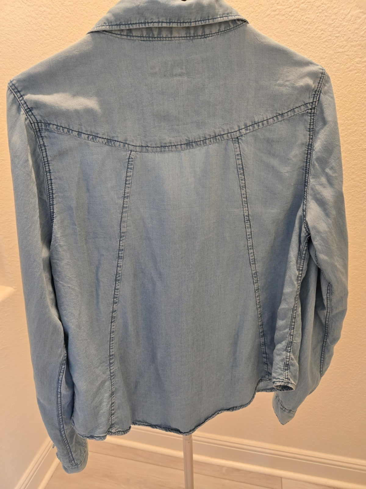 Highland Cow Embroidered L Jean Shirt Western Floral Boho Long Sleeve Lyocell