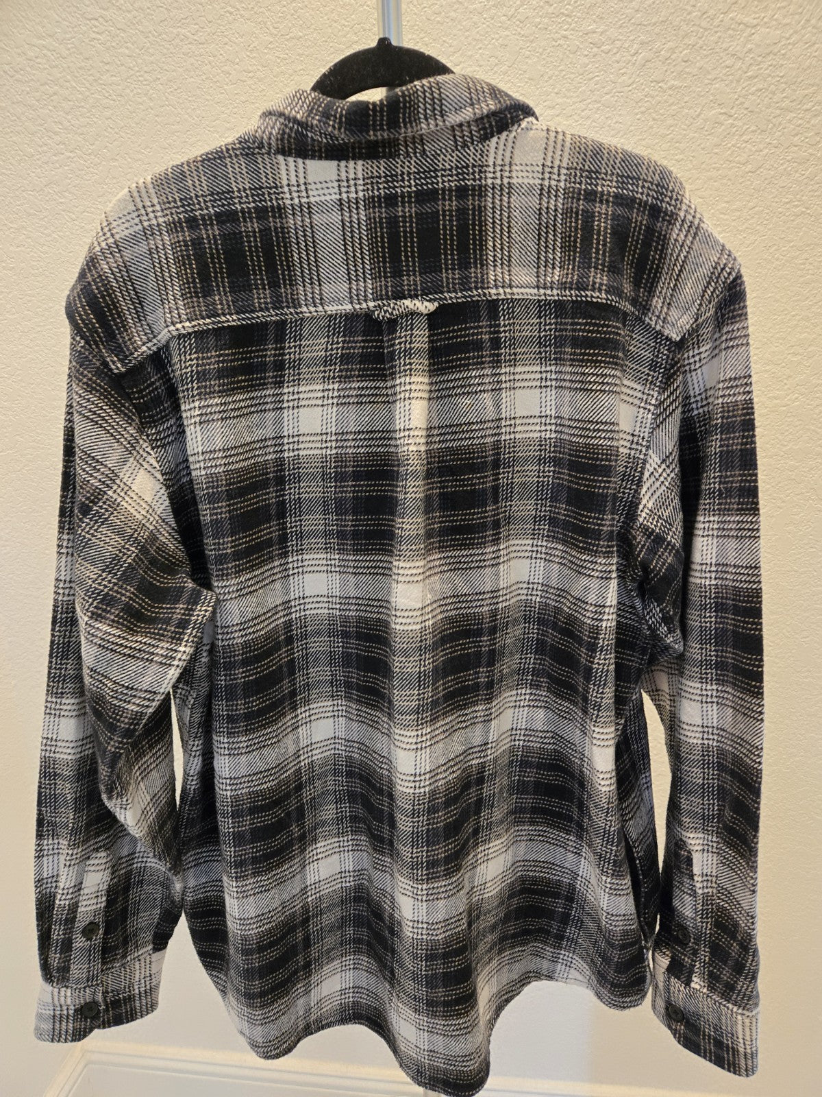 ORVIS Classic Collection Flannel Shirt Mens XL Black White Plaid Heavy Shacket