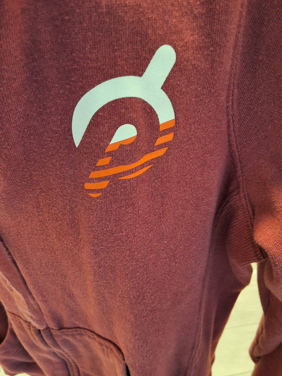 Peloton Official (2021) Fleece Full Zip Hoodie Burgundy w/ Logo Size S