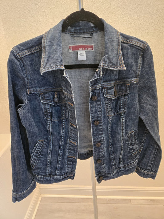 Gap Vintage Denim Jacket Y2K Red Tag M Womens Blue Medium Wash Trucker Jean