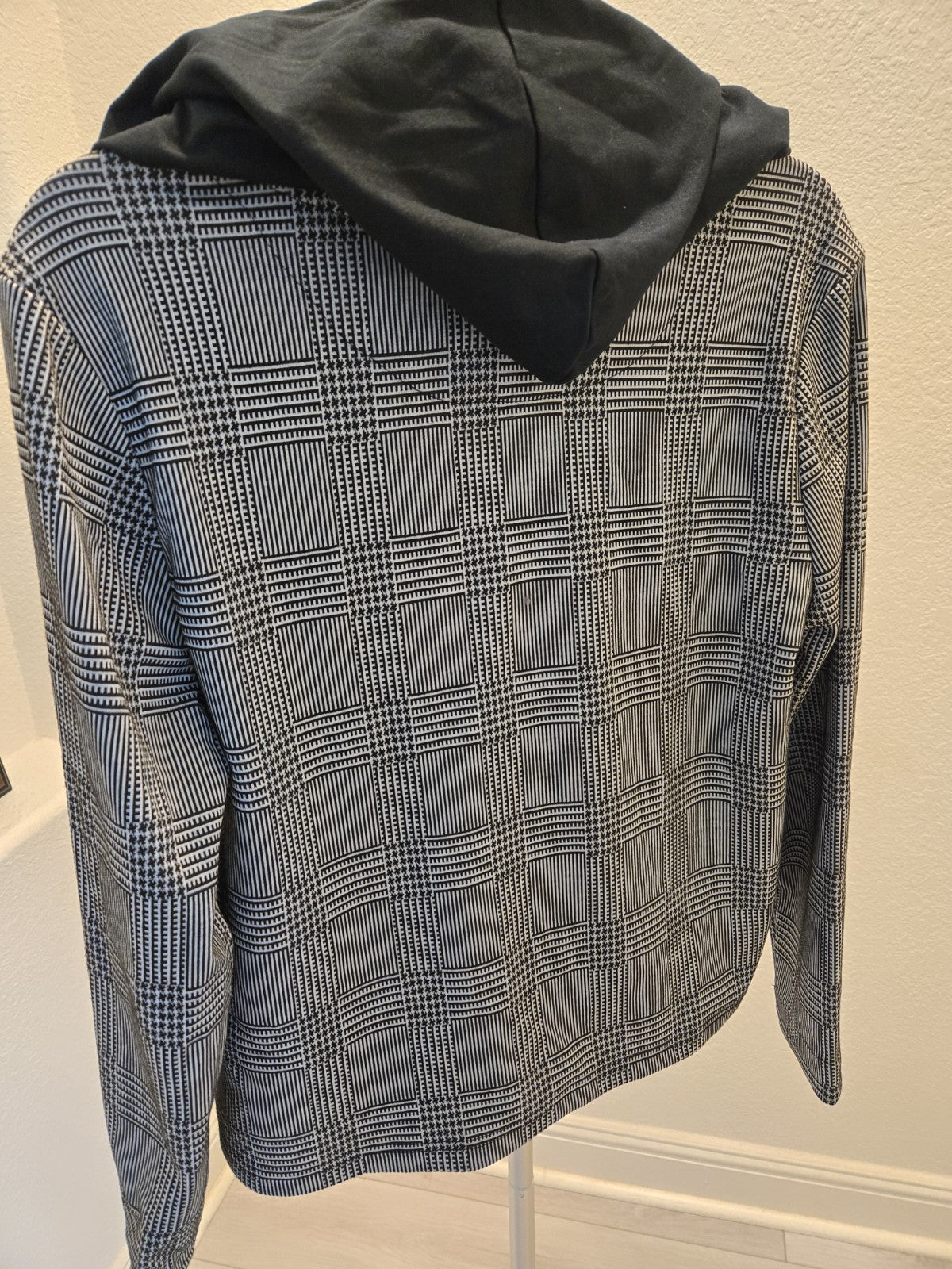 Derek Heart NEW Plaid Blazer L Womens Hoodie Insert Jacket Check Pattern Large