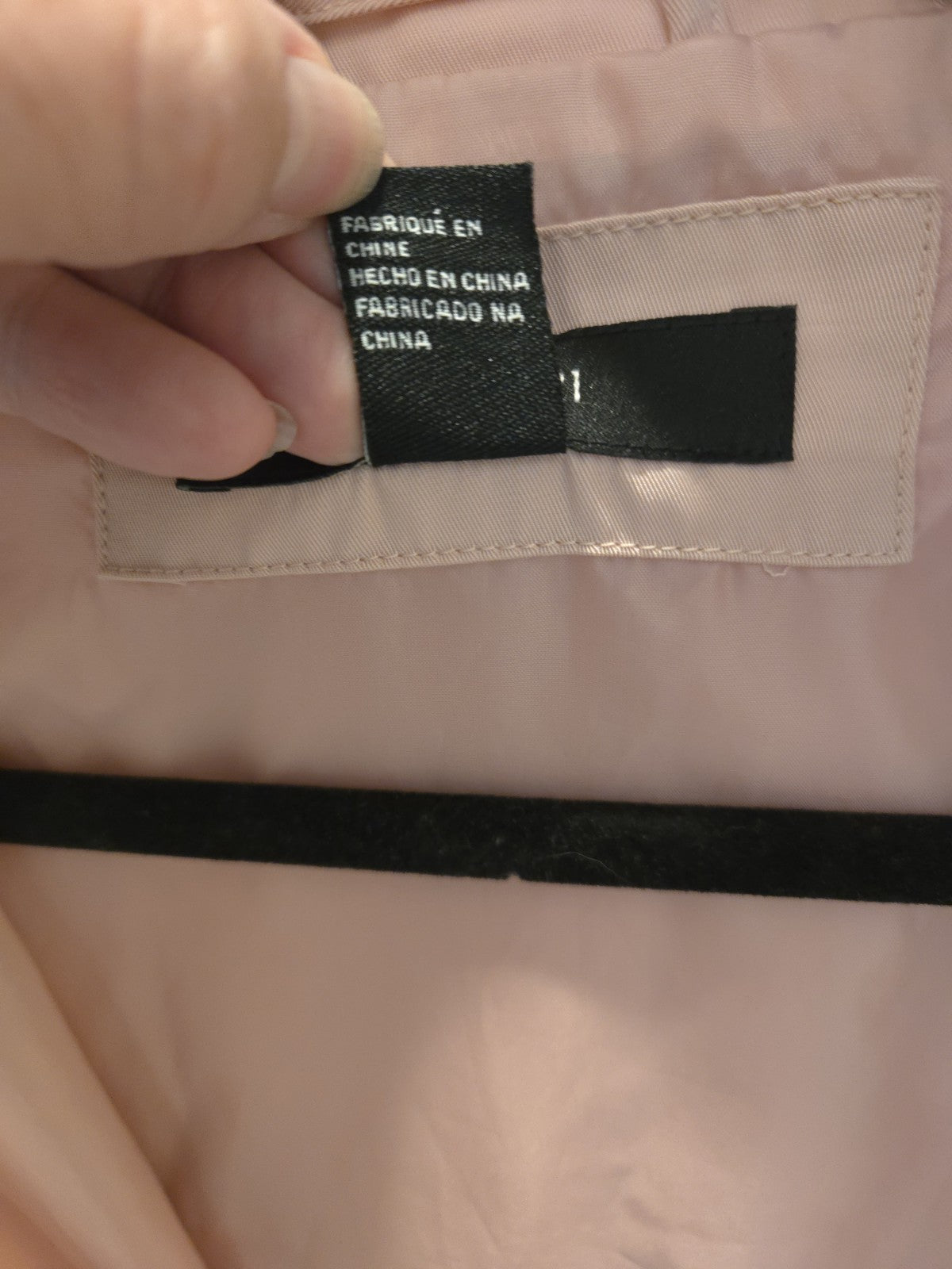 Forever 21 Blush Pink Hooded Y2K Bomber Jacket Windbreaker Ring Zip Lined Crop M