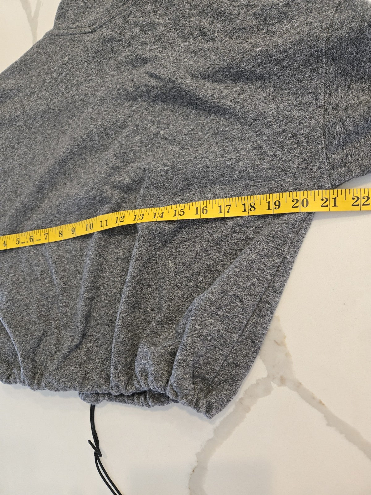 Calvin Klein M Gray Cropped Spellout Sleeve 1/4 Zip Sweatshirt Women Drawstring