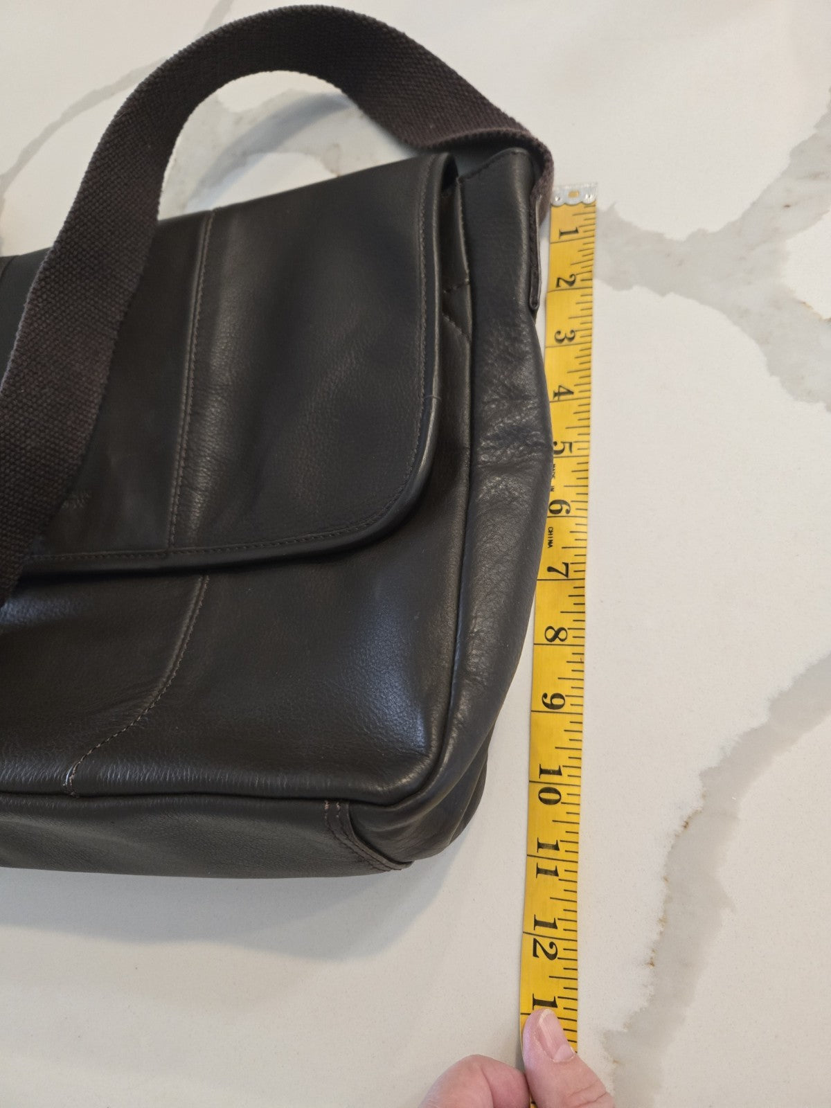 Armani Jeans OS Brown Leather Flap Messenger Shoulder Crossbody Bag Unisex NWT