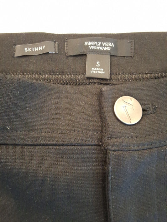 Simply Vera Skinny Black Size S Pockets in Back & Faux Pockets in Front Capris