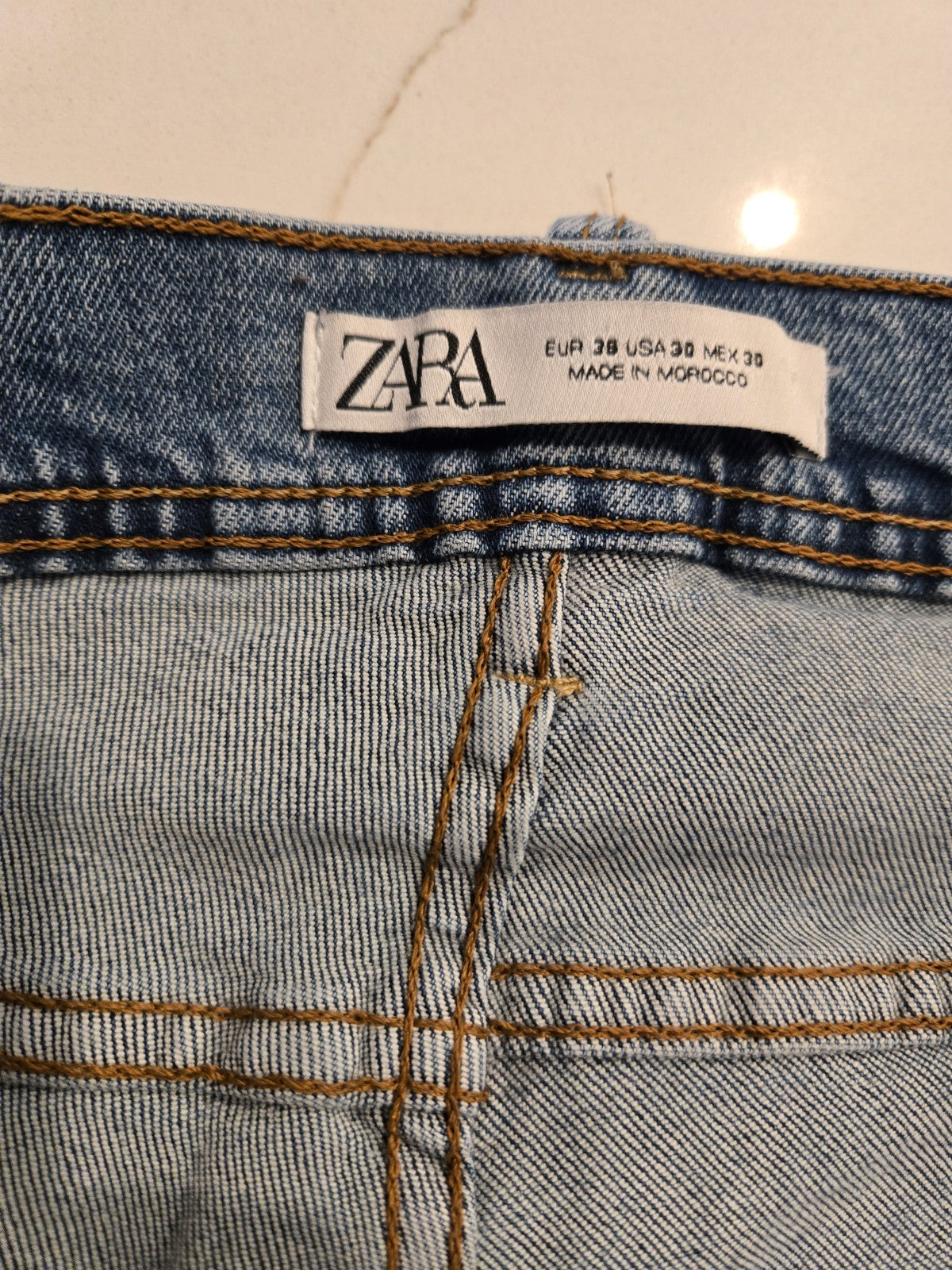 ZARA Size 30 Slim Fit High Rise Medium Wash Denim Womens Classic Blue Jeans