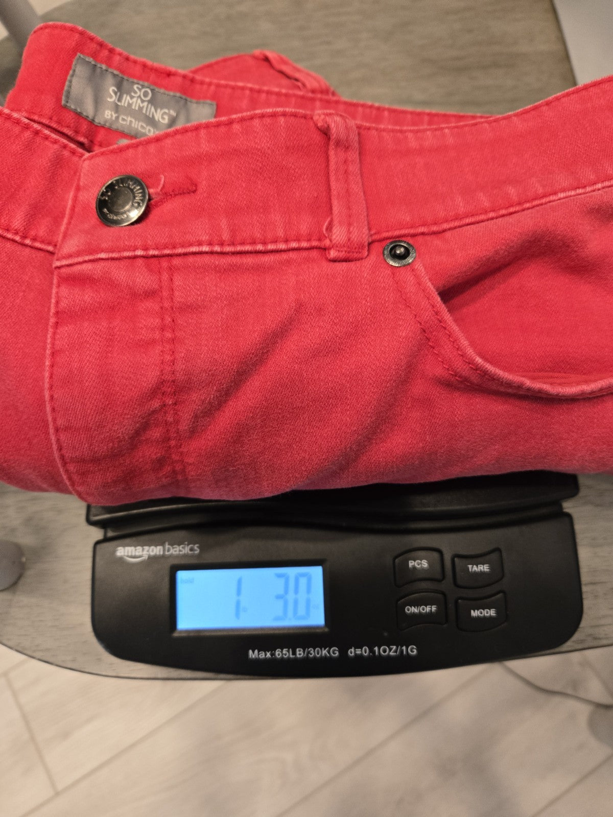 So Slimming by Chico's Women's Washed Red Ankle Zip Jeans Size 0.5 US Size 6