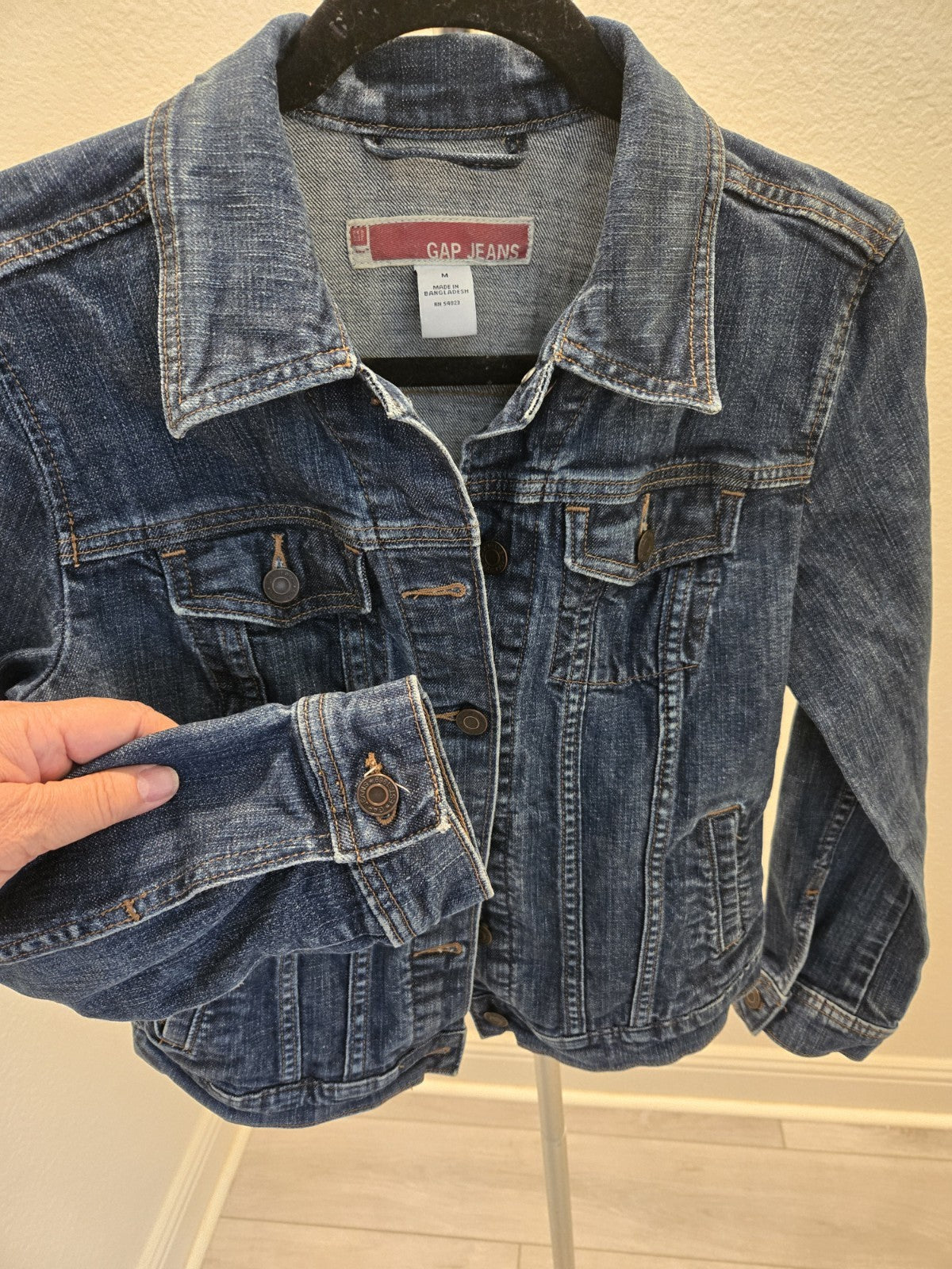 Gap Vintage Denim Jacket Y2K Red Tag M Womens Blue Medium Wash Trucker Jean
