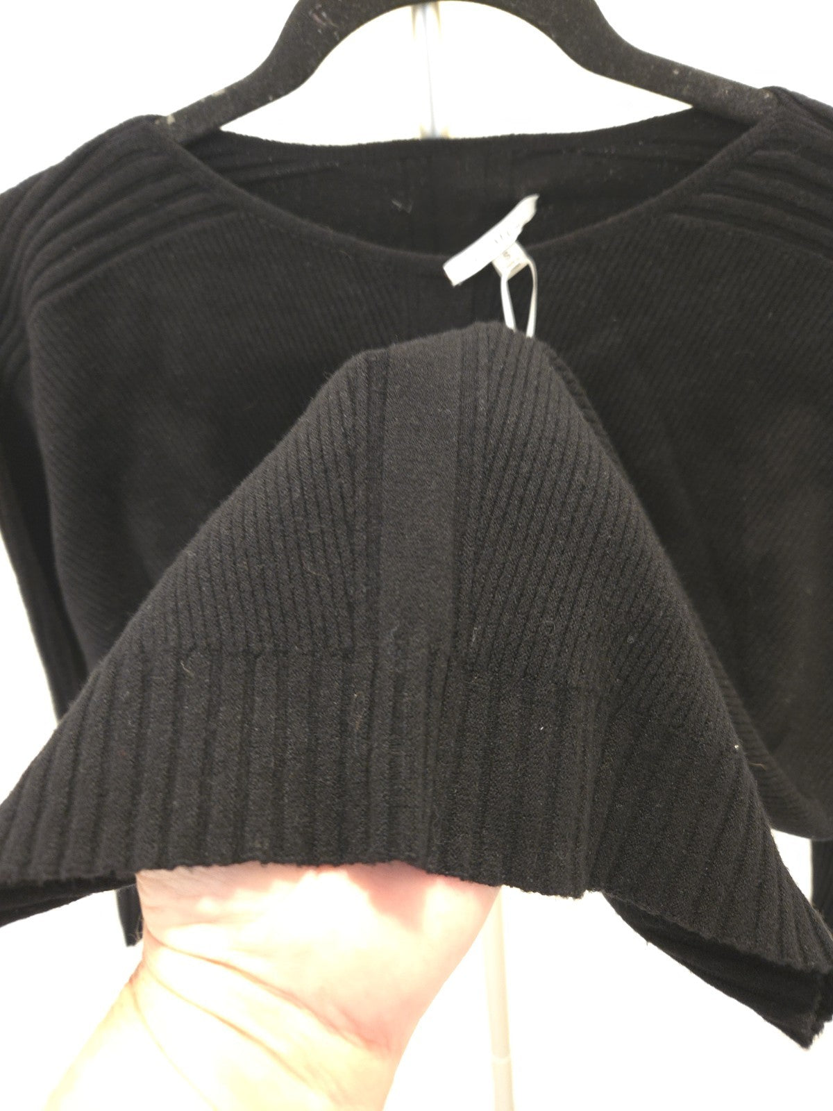 Vila Milano Small Black Batwing Dolman Back Faux Button NWT Sweater Knit Y2K
