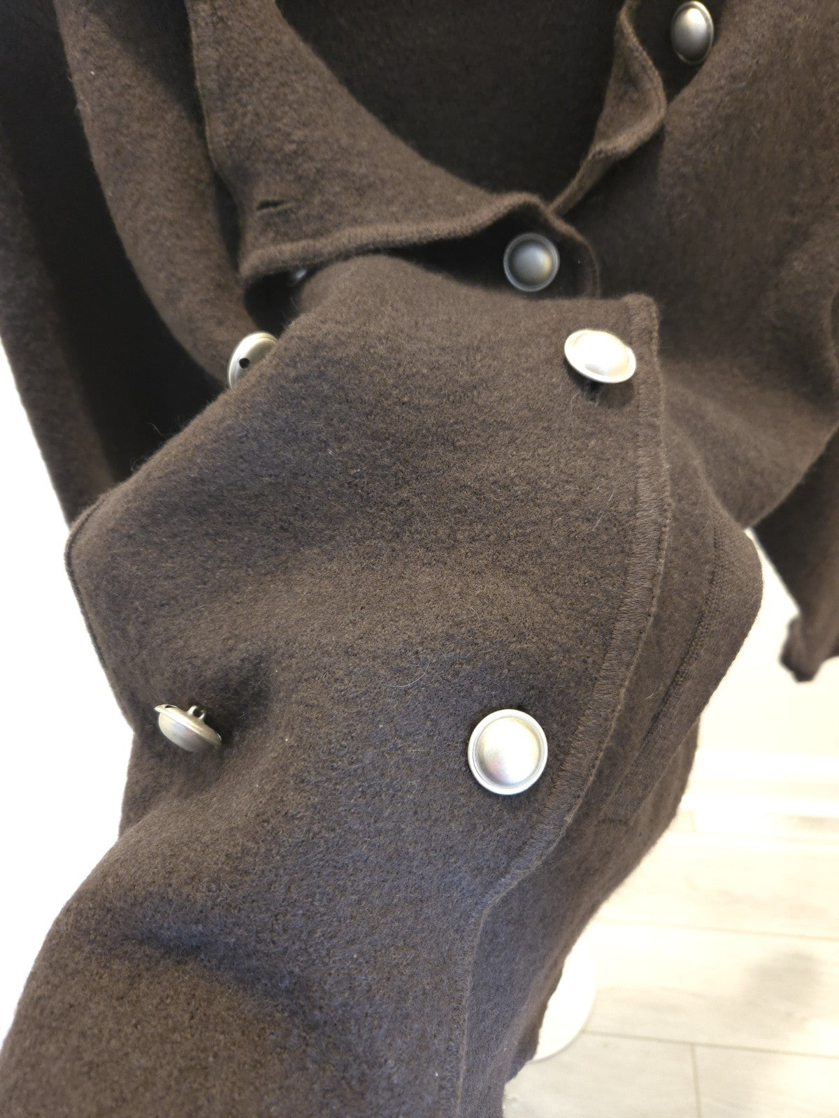Gap 100% Wool Brown Double-Breasted with Pockets Jacket Size S Womens