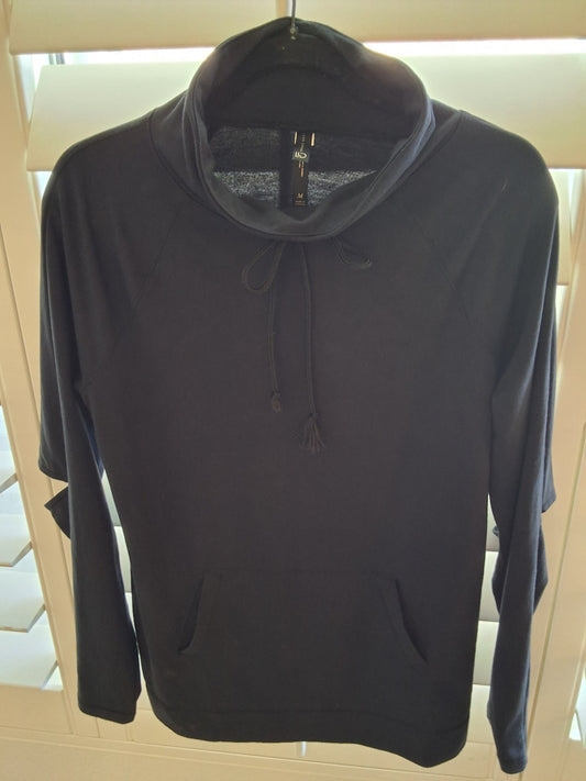 Live Love Dream LLD Women's Size M Black Cowl Neck Pullover Hoodie Sweatshirt