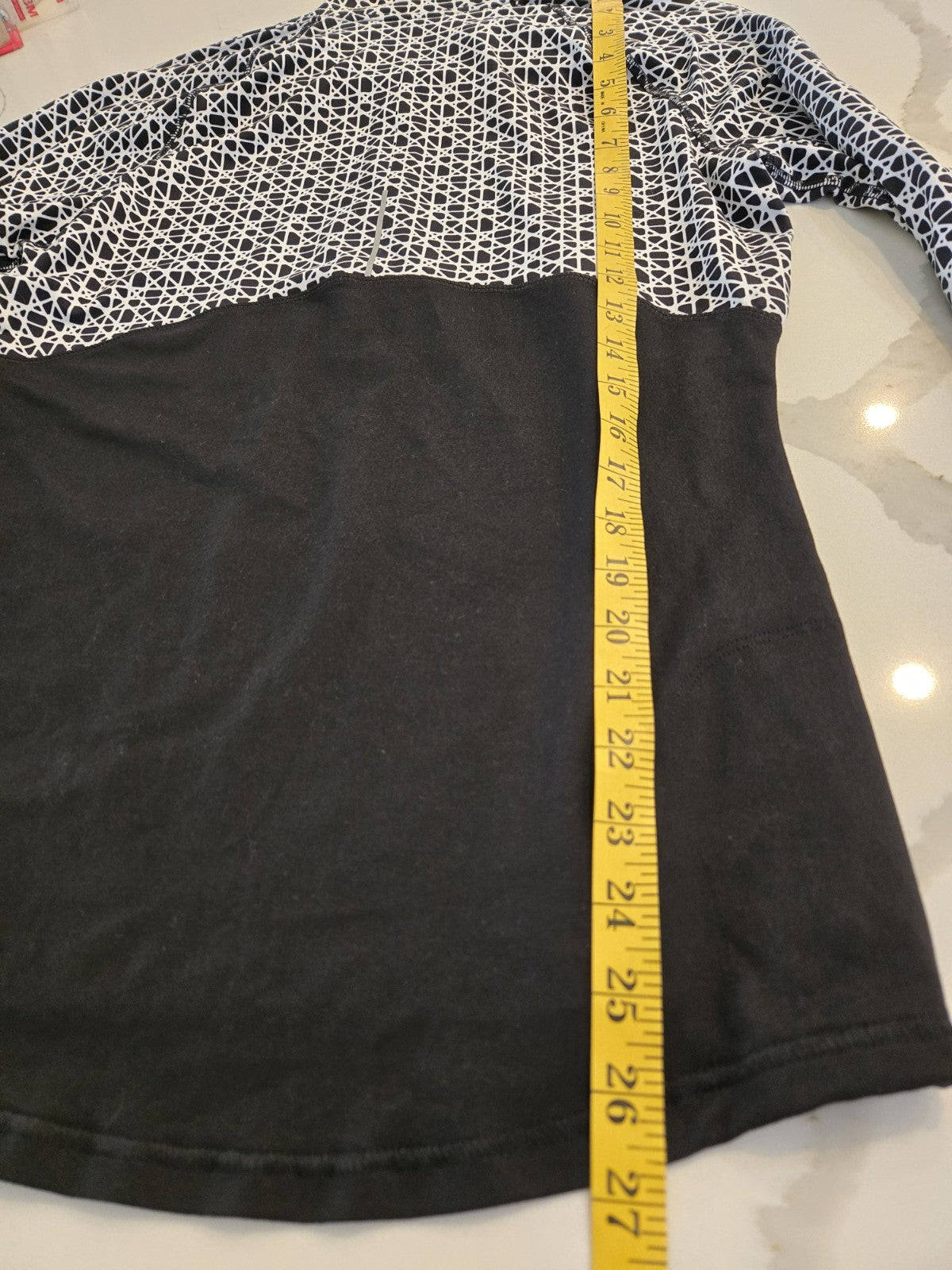 Champion M Black White Geo Pattern DuoDry 1/4 Zip Pullover Running Top Women