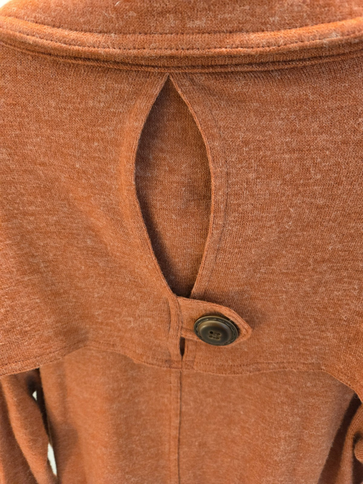 American Rag Women's L Double-Breasted Peplum Sweater Jacket Rust Orange