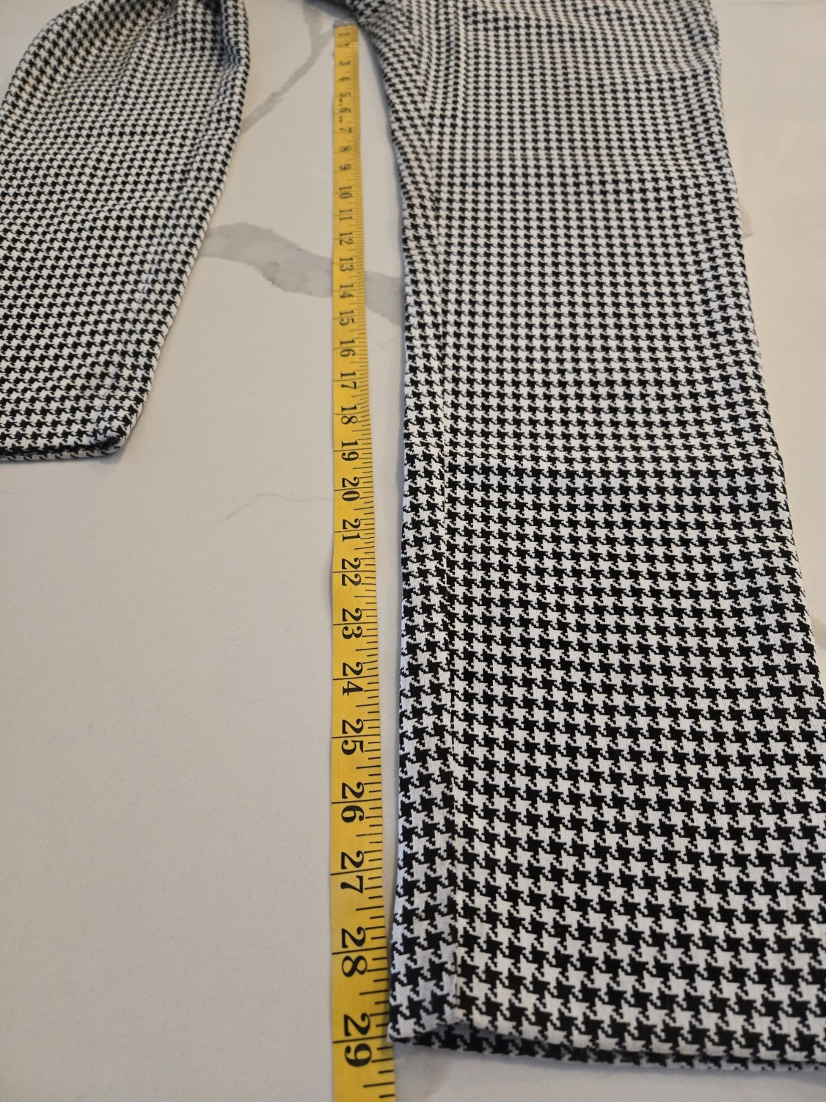 Zac & Rachel 10 Houndstooth Plaid Slim Crop Pants Womens Black White Stretch