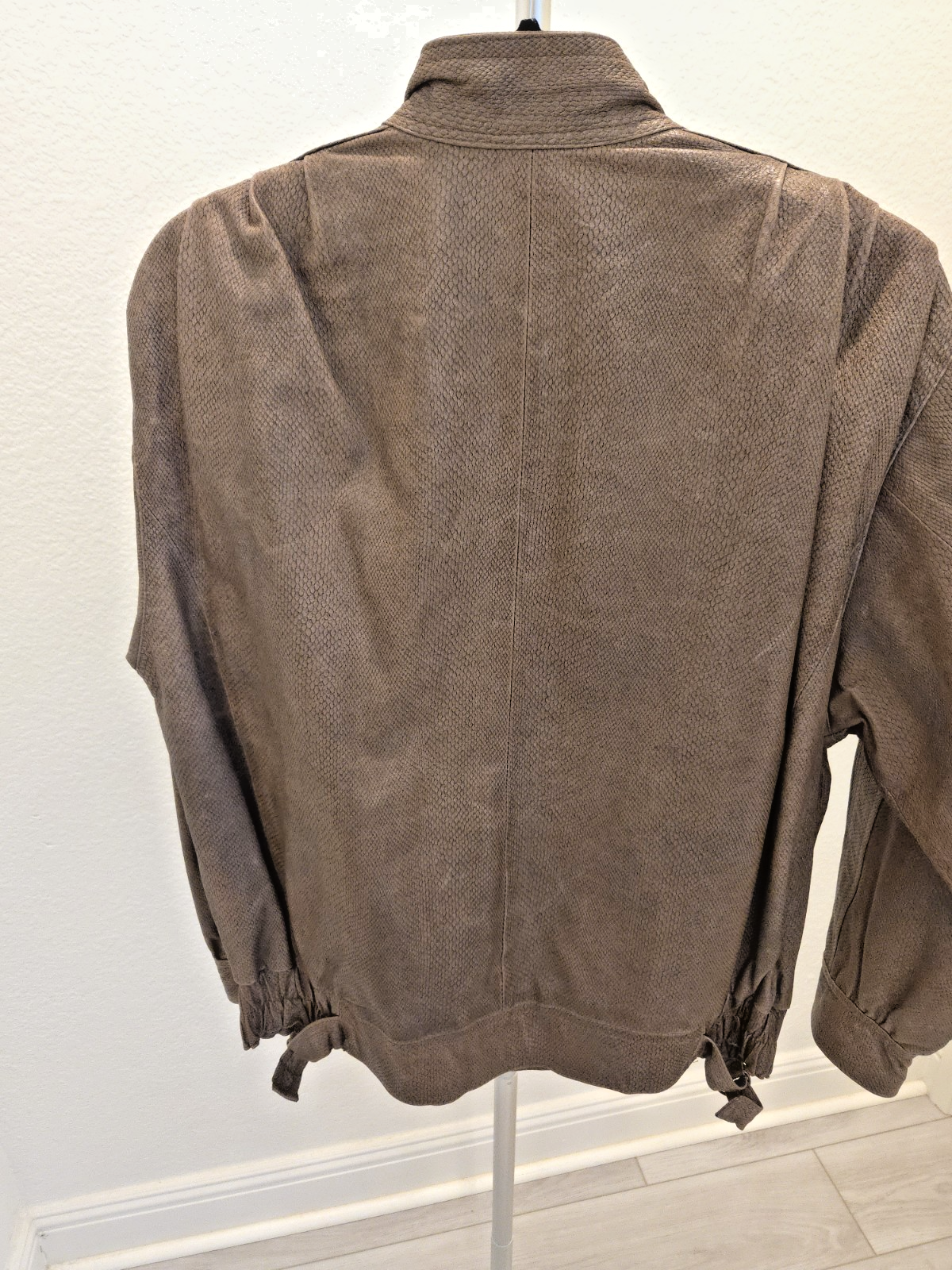 Simoné 6 Small Vintage Snake / Reptile Leather Zip-Up Pockets Lined Brown Jacket