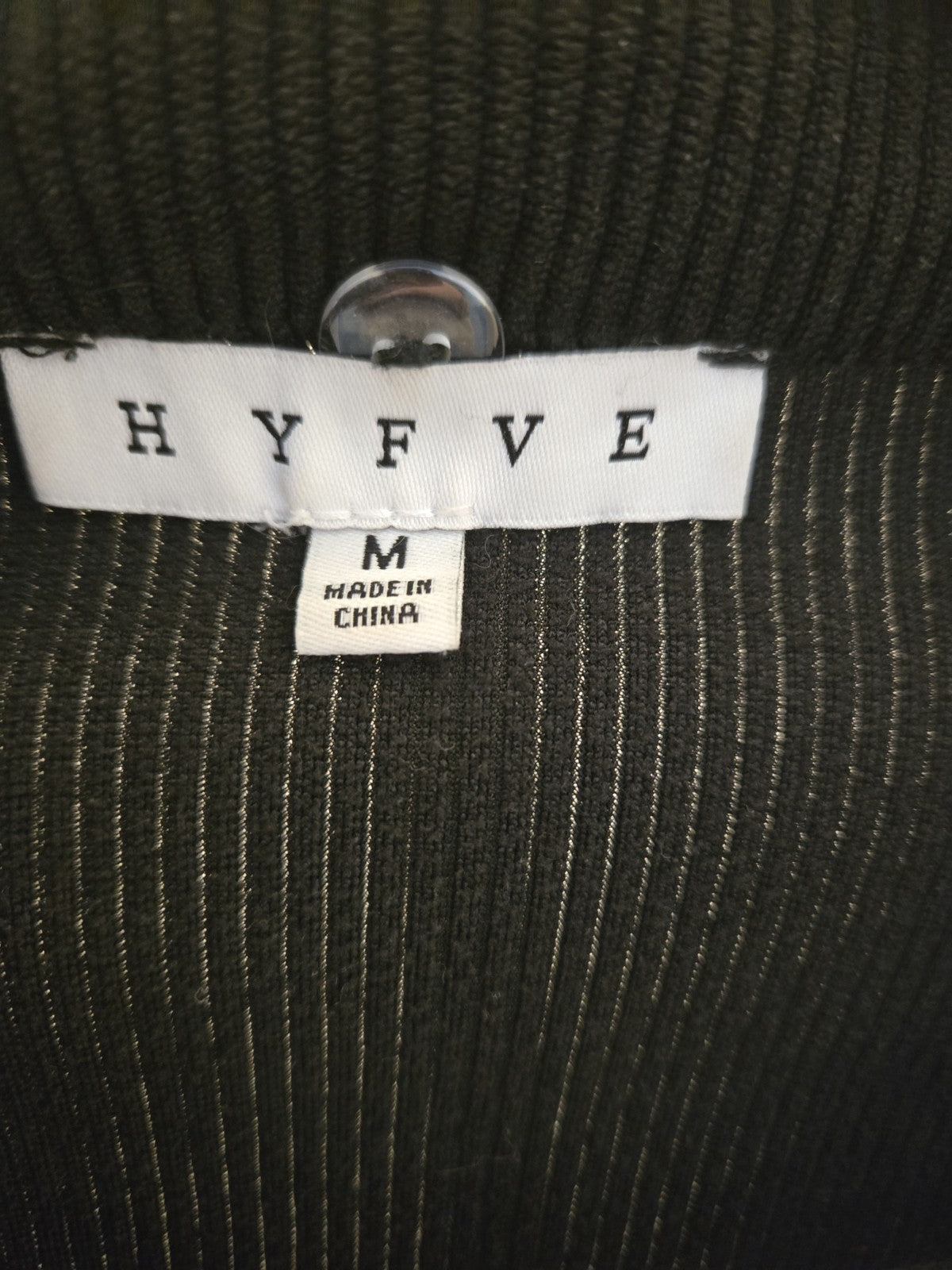 Hyfve Corduroy Jacket M Women Black Cropped Button Front Pocket Utility Shacket