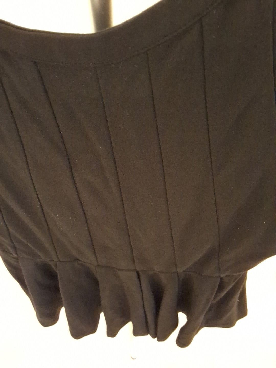 Forever 21 M Feminine Peplum Top Cutout Back Sleeveless Black Blouse
